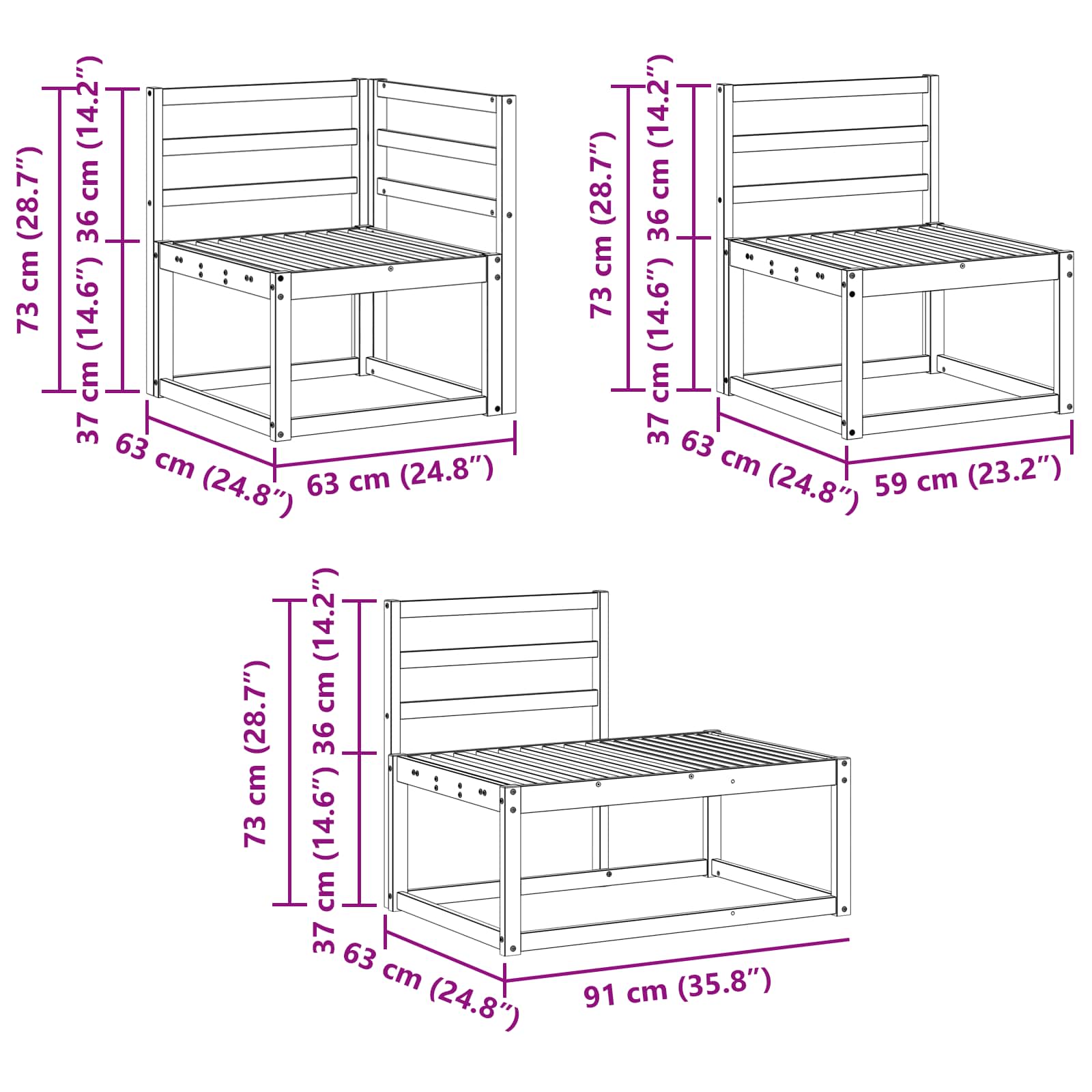 Set vanjskih sofa 6 Komad Prirodna Čvrsto drvo akacije