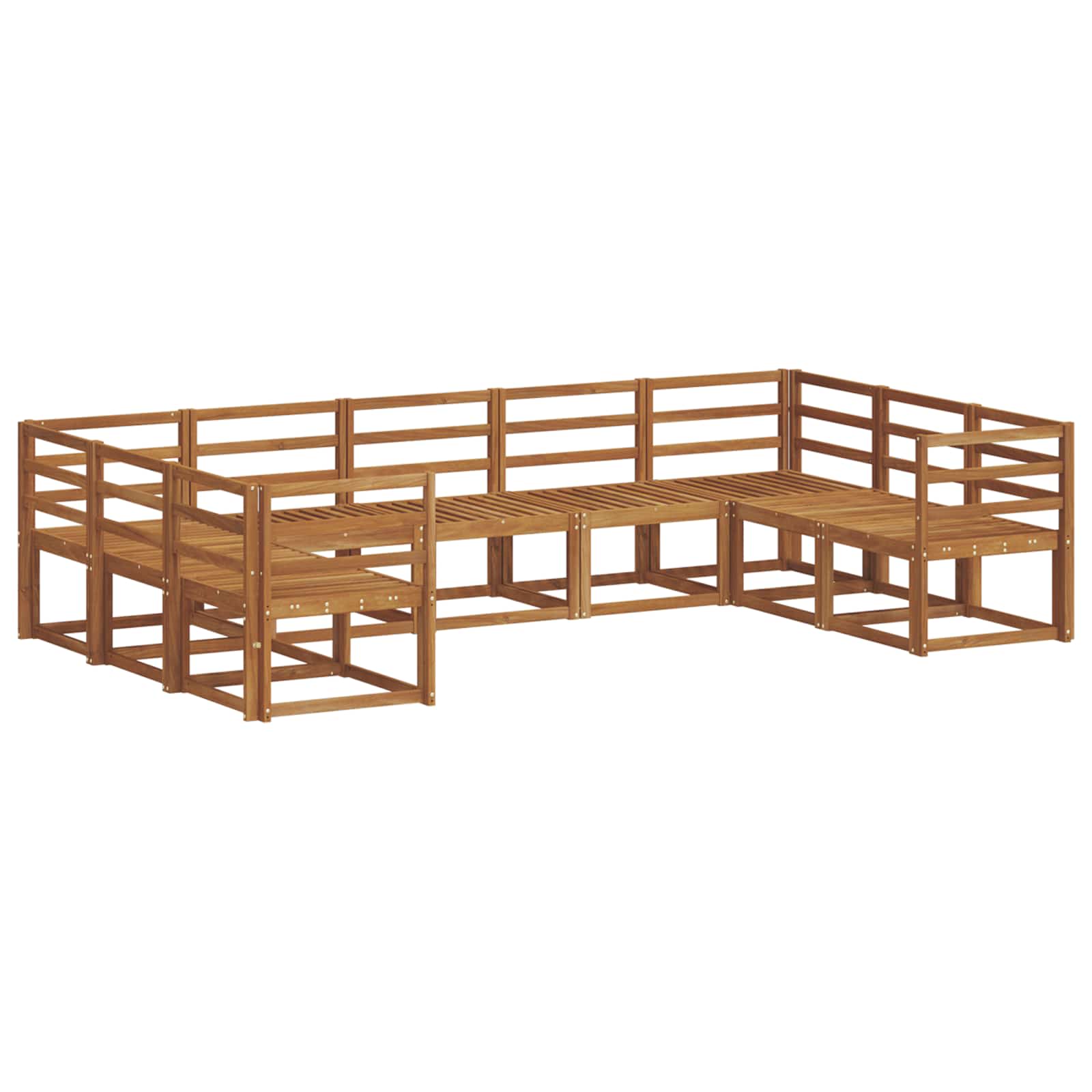 Set vanjskih sofa 9 pcs Prirodna Čvrsto drvo akacije