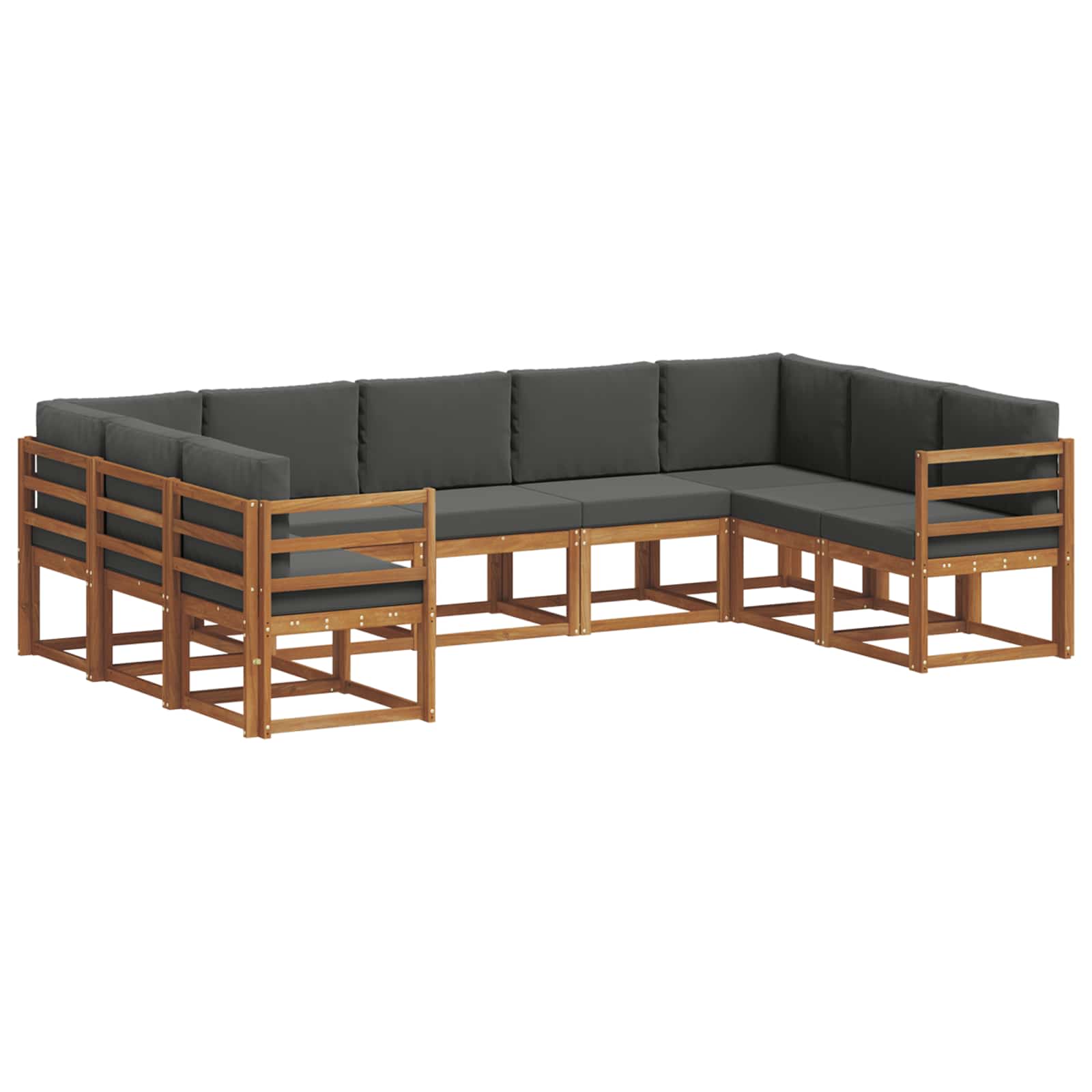 Set vanjskih sofa s jastukom 9 pcs Prirodna i antracit