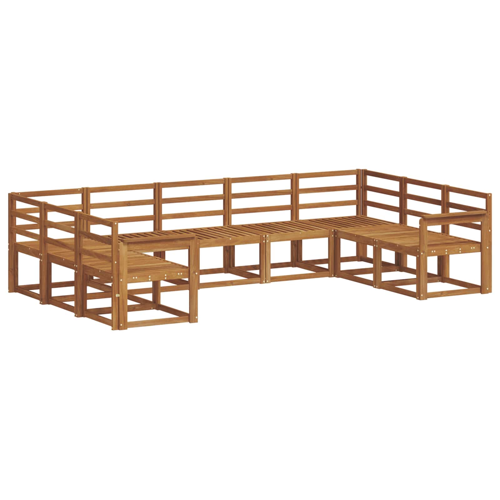 Set vanjskih sofa 9 pcs Prirodna Čvrsto drvo akacije