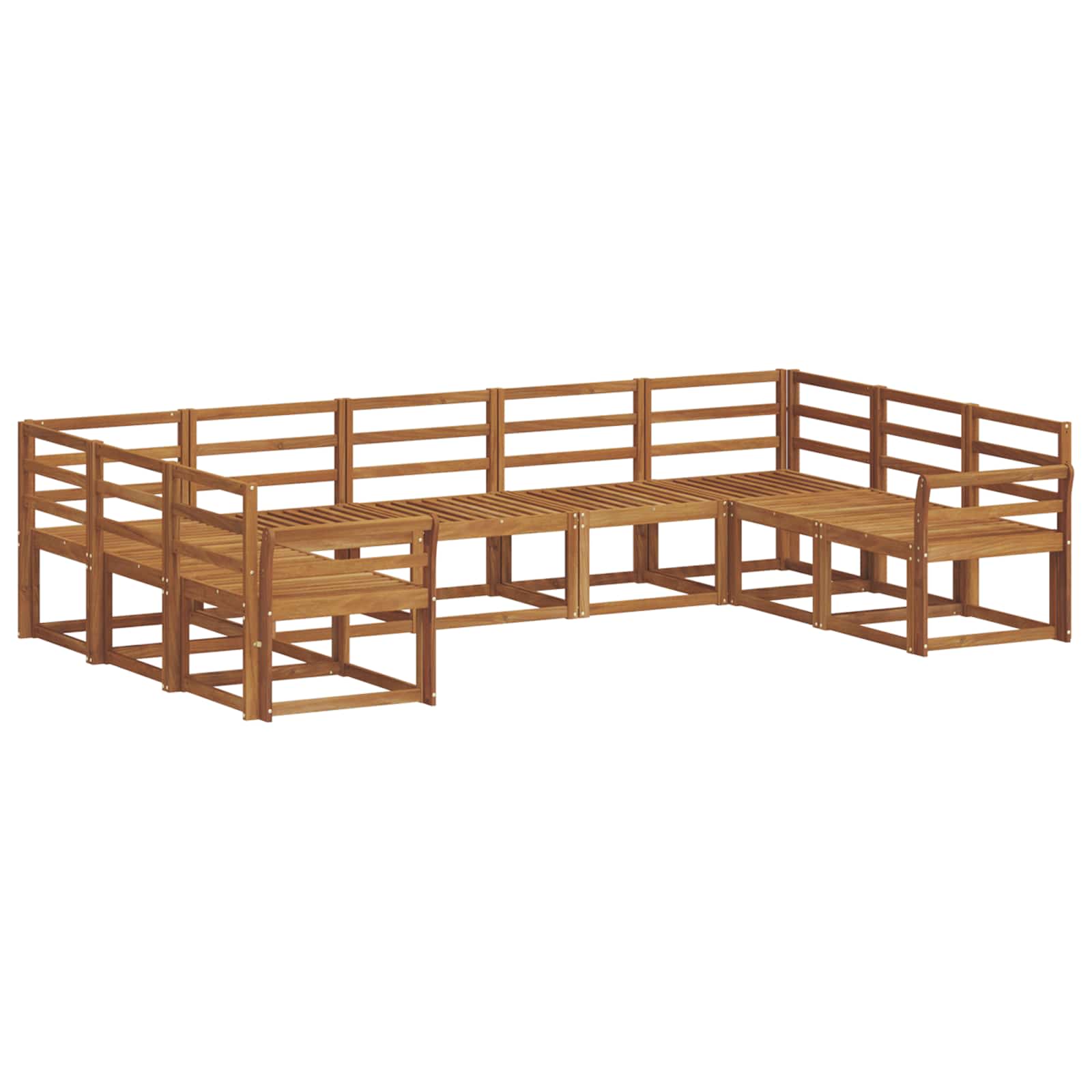 Set vanjskih sofa 9 pcs Prirodna Čvrsto drvo akacije
