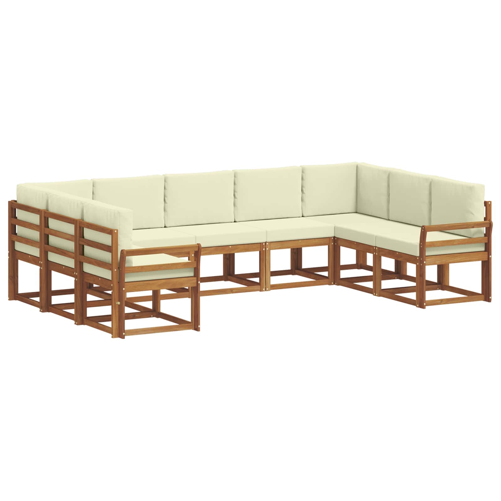 Set vanjskih sofa s jastukom 9 pcs Prirodna i krem
