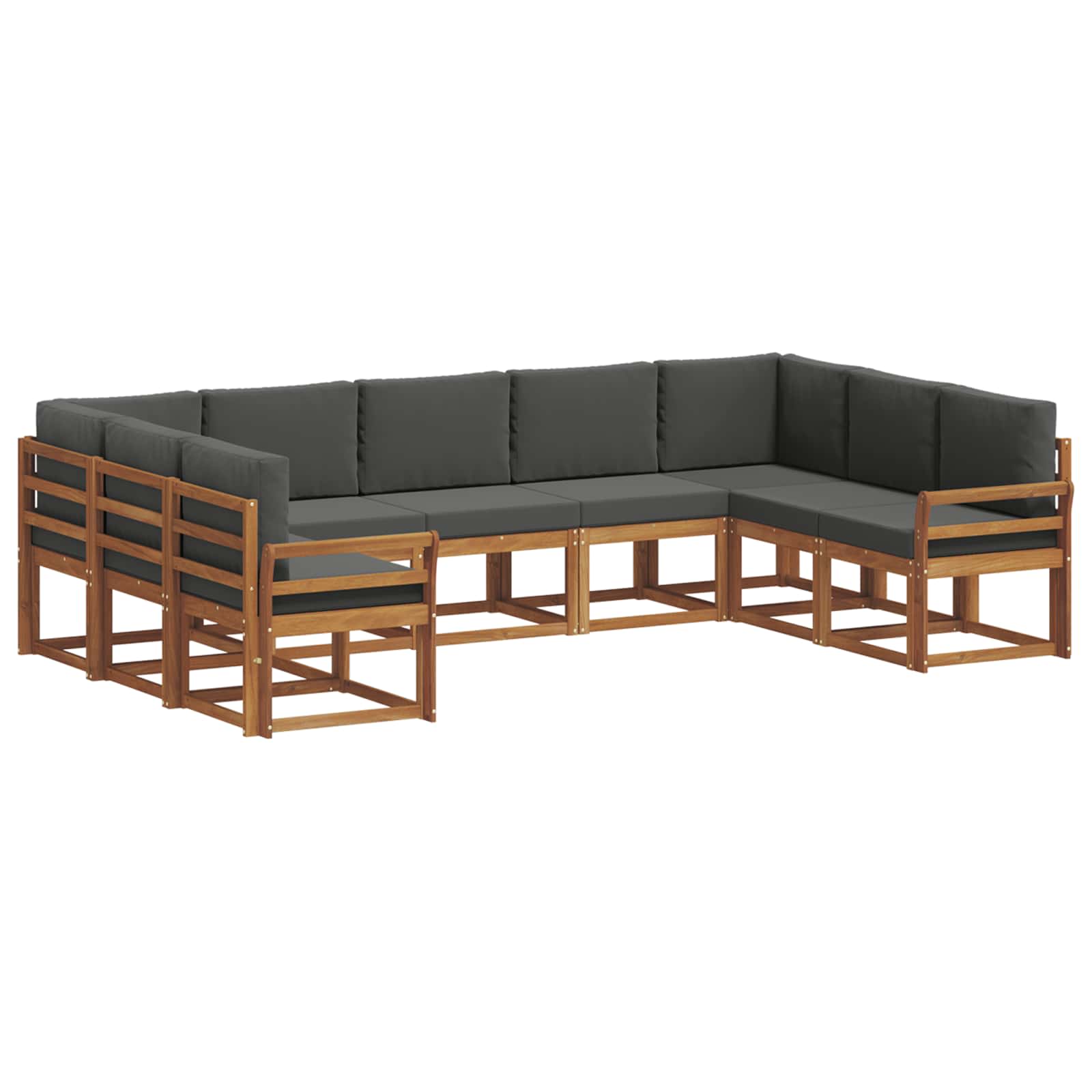 Set vanjskih sofa s jastukom 9 pcs Prirodna i antracit