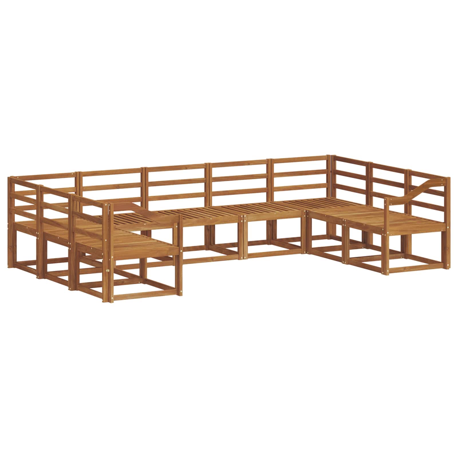 Set vanjskih sofa 9 pcs Prirodna Čvrsto drvo akacije