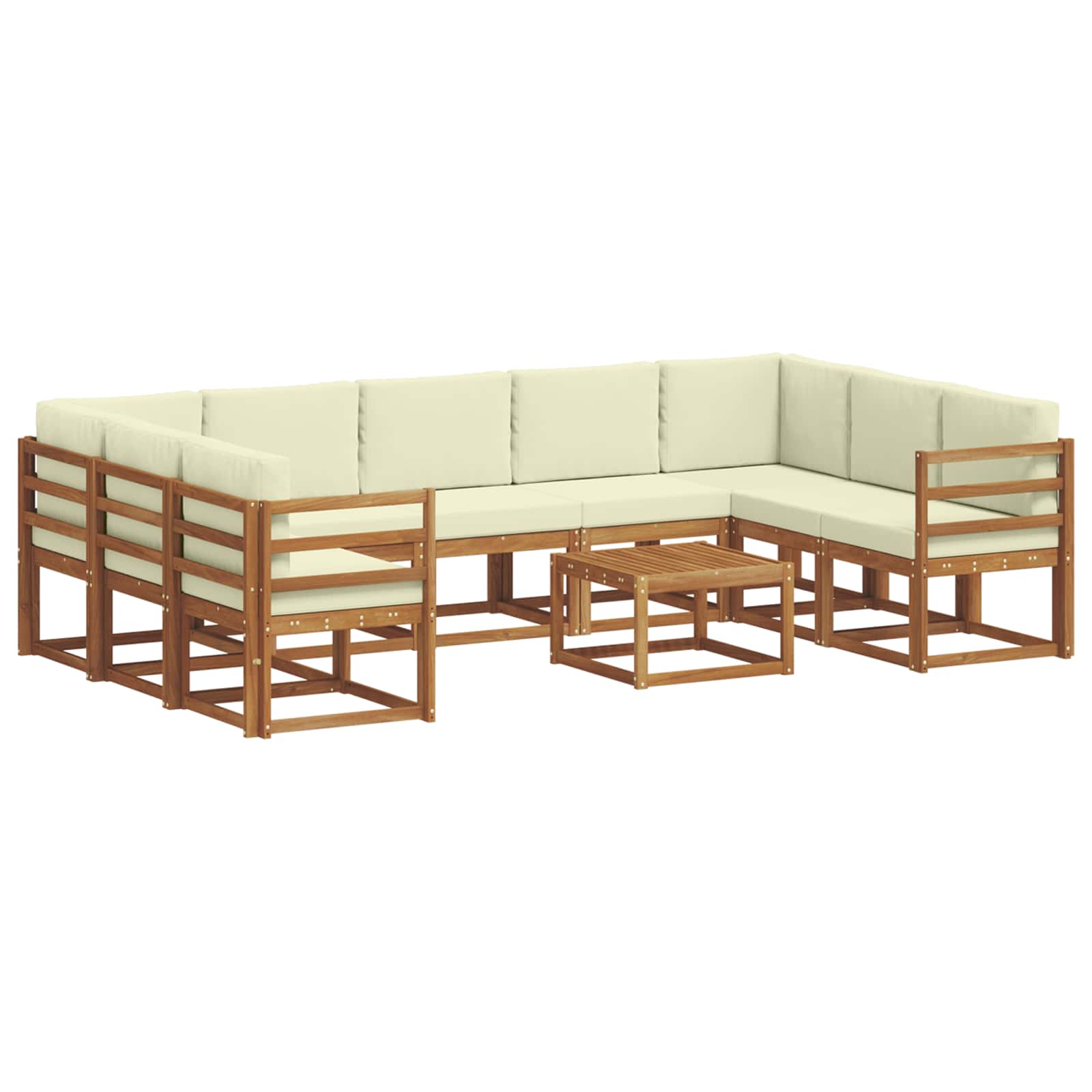 Set vanjskih sofa s jastukom 10 pcs Prirodna i krem