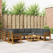 Set vanjskih sofa 10 kom. Prirodna i antracit