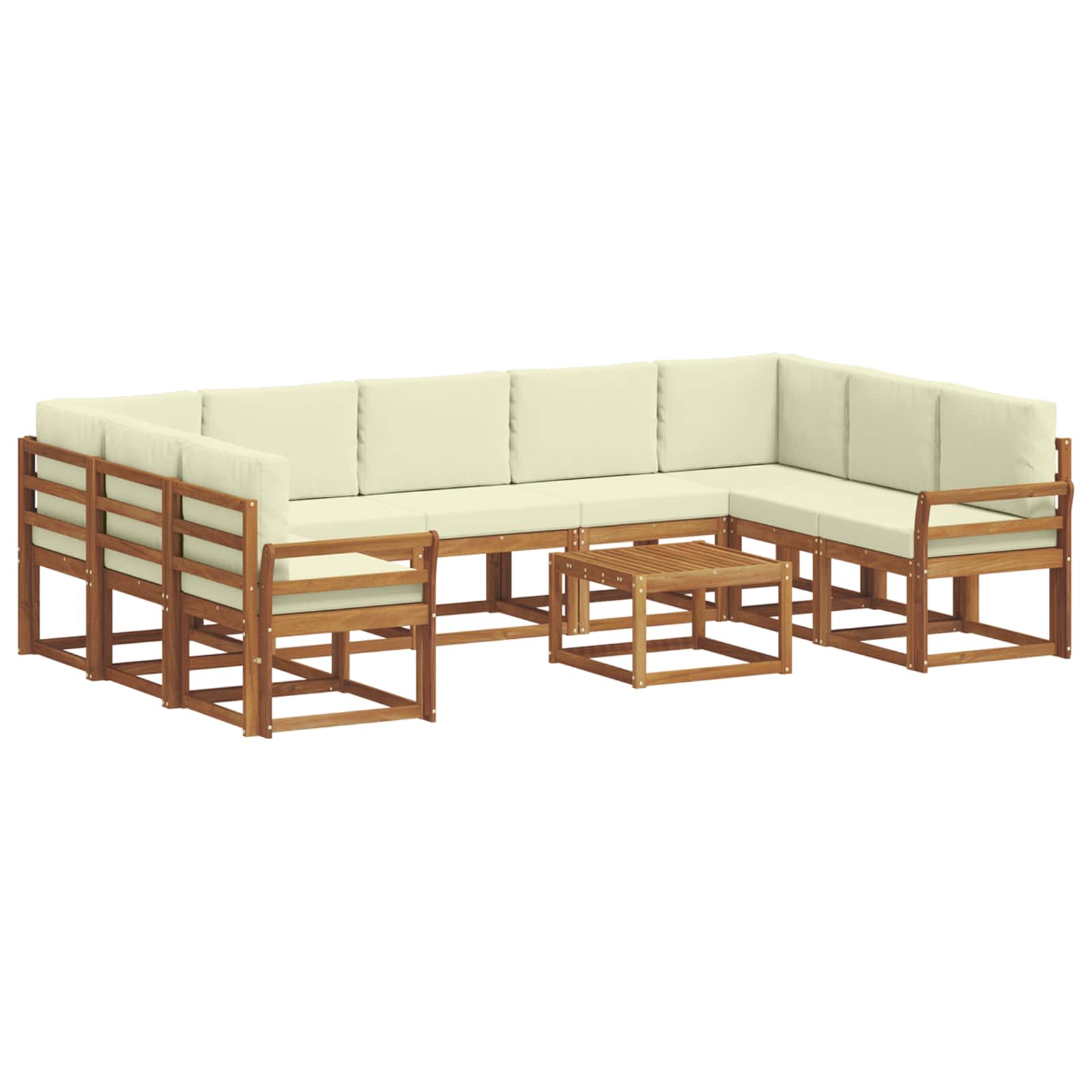 Set vanjskih sofa s jastukom 10 pcs Prirodna i krem