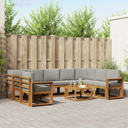 Set vanjskih sofa 10 kom. Prirodna i svijetlo siva