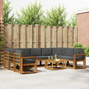 Set vanjskih sofa 10 kom. Prirodna i antracit