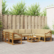 Set vanjskih sofa 10 kom. Prirodna i bež