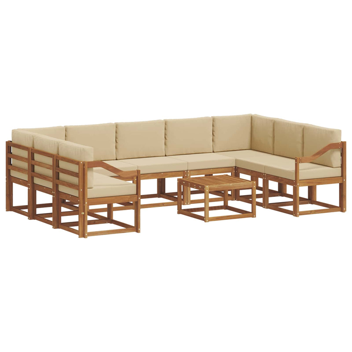 Set vanjskih sofa 10 kom. Prirodna i bež
