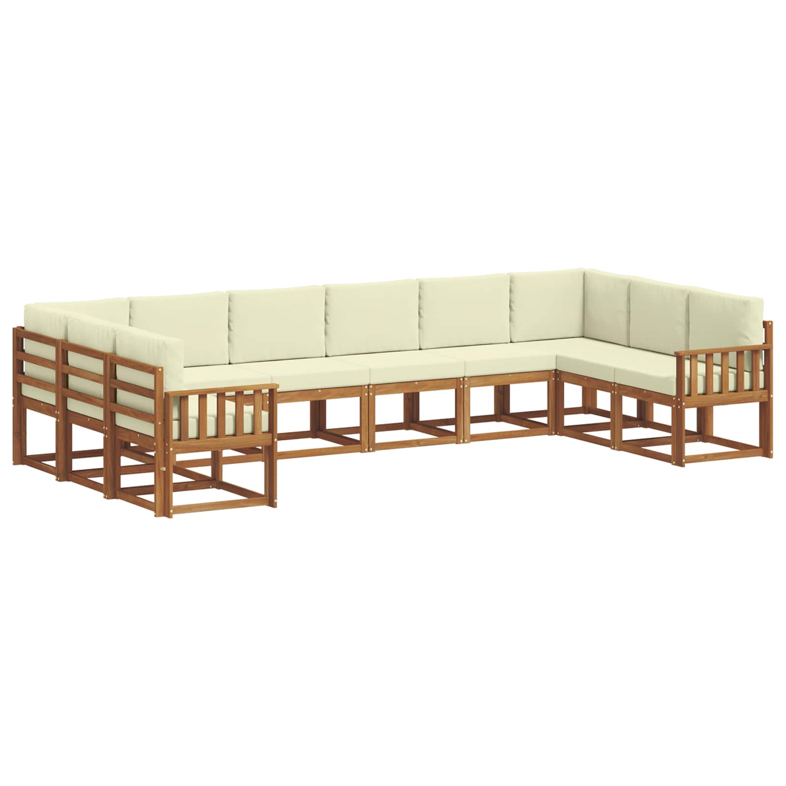 Set vanjskih sofa s jastukom 10 pcs Prirodna i krem