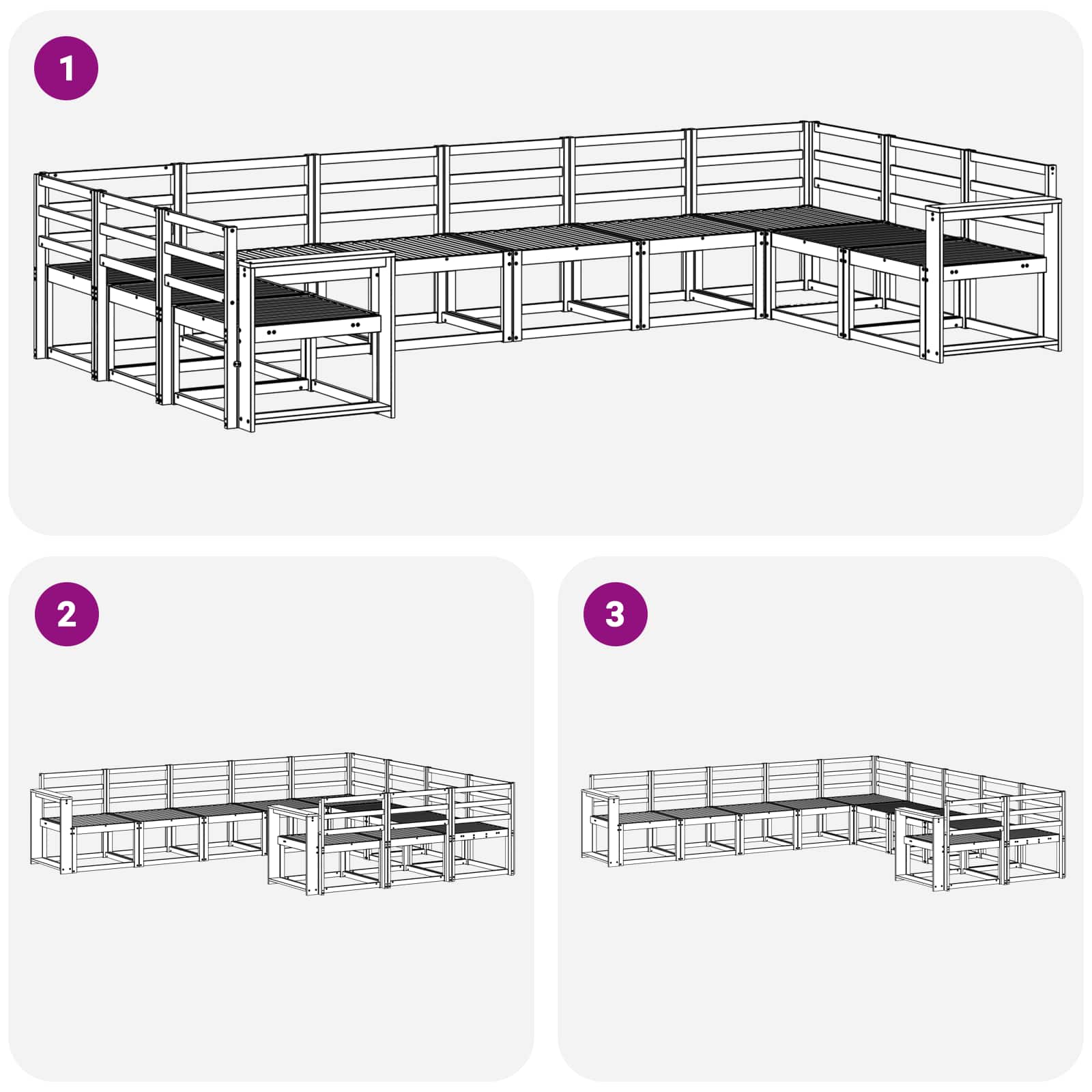 Set vanjskih sofa 10 pcs Prirodna Čvrsto drvo akacije