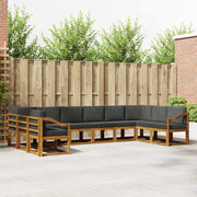 Set vanjskih sofa 10 kom. Prirodna i antracit Smeđa 363 x 185,5 x 73 cm