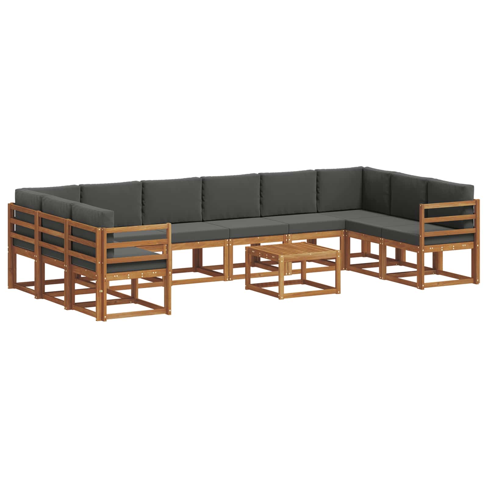 Set vanjskih sofa s jastukom 11 pcs Prirodna i antracit