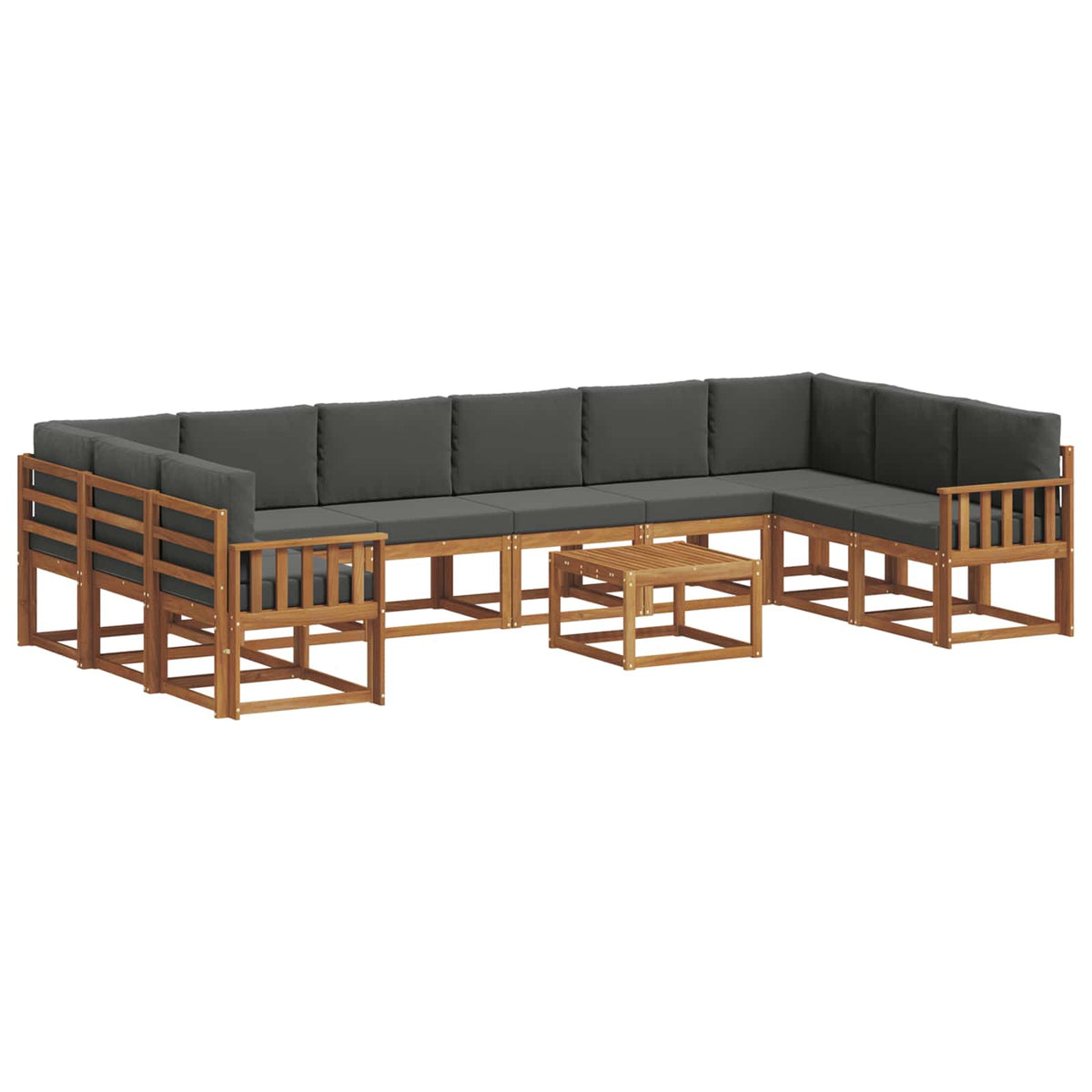Set vanjskih sofa 11 kom. Prirodna i antracit