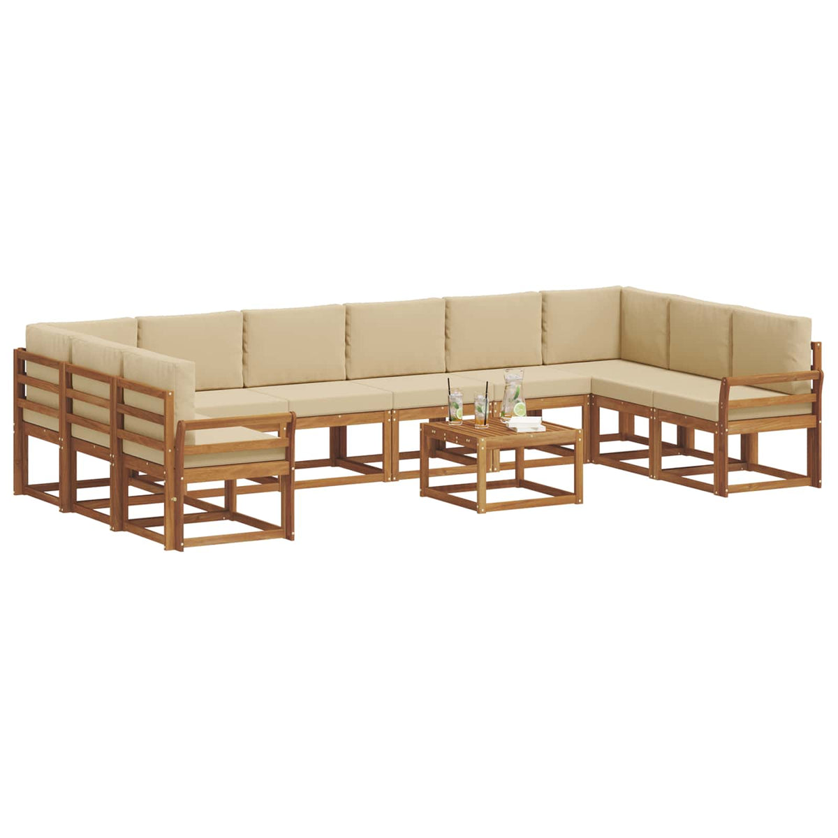 Set vanjskih sofa 11 kom. Prirodna i bež