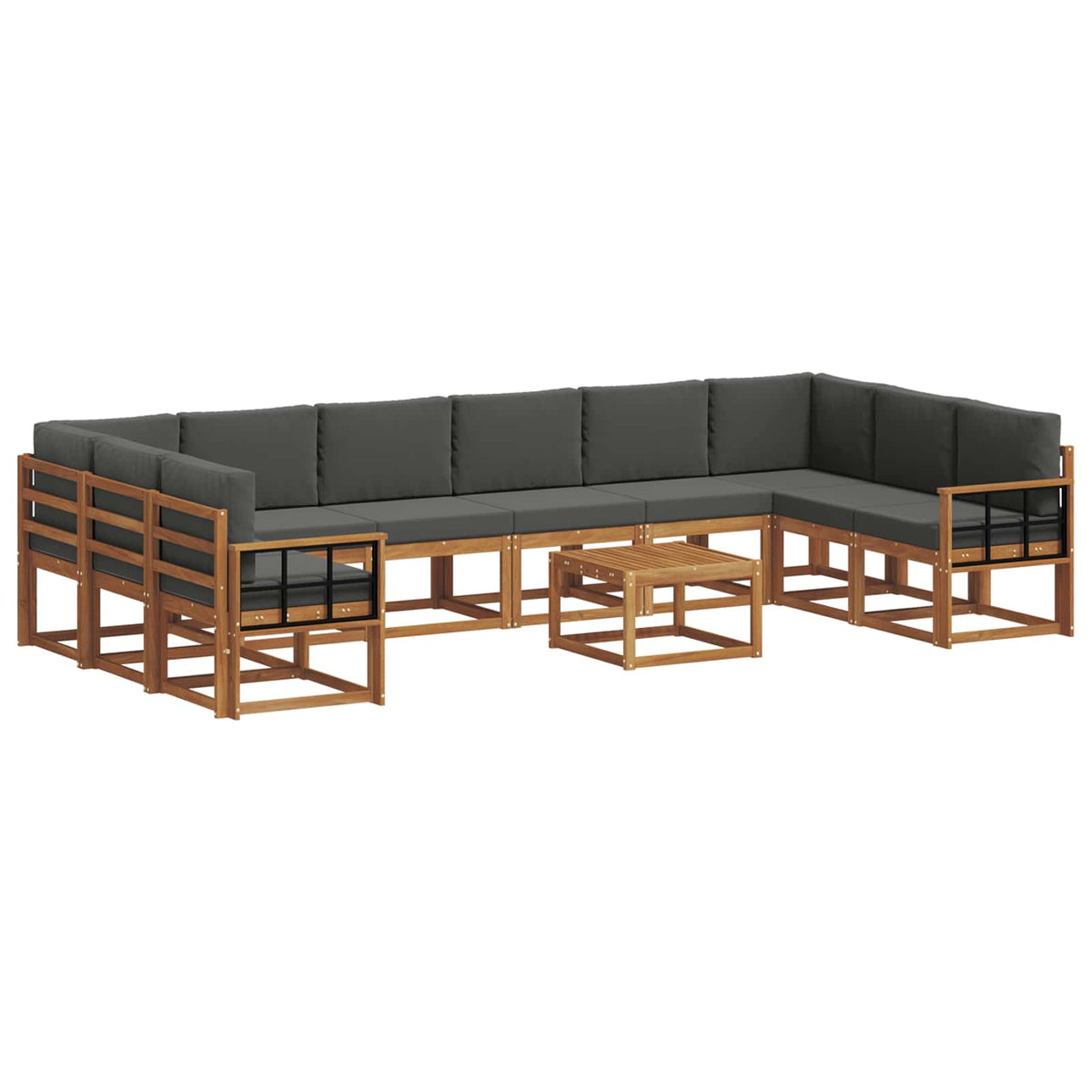 Set vanjskih sofa 11 kom. Prirodna i antracit