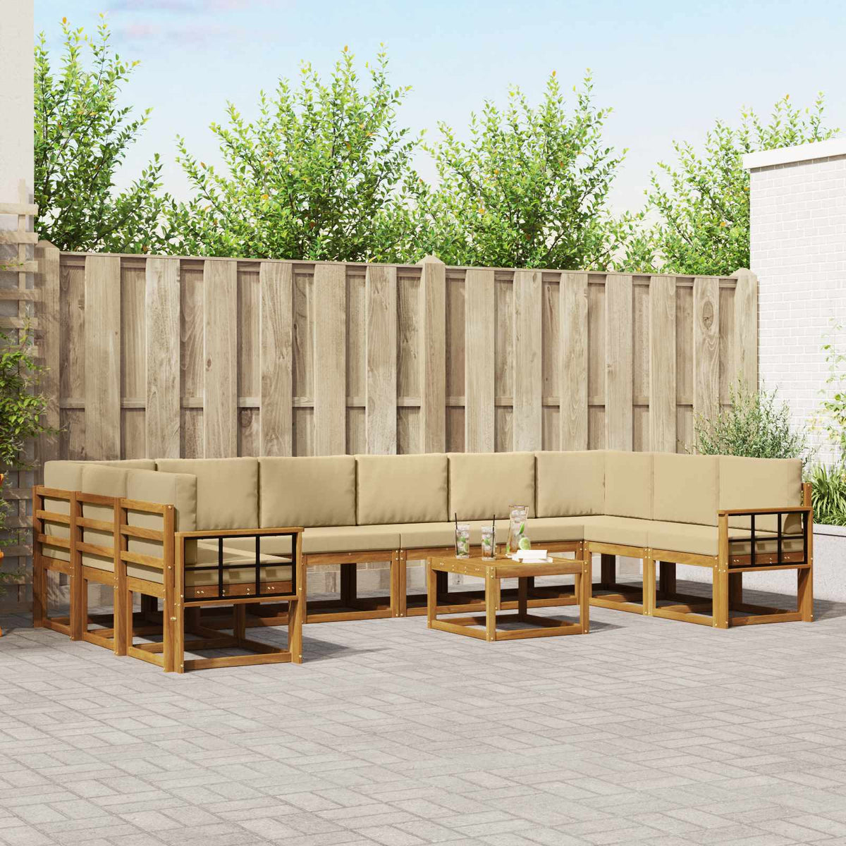 Set vanjskih sofa 11 kom. Prirodna i bež