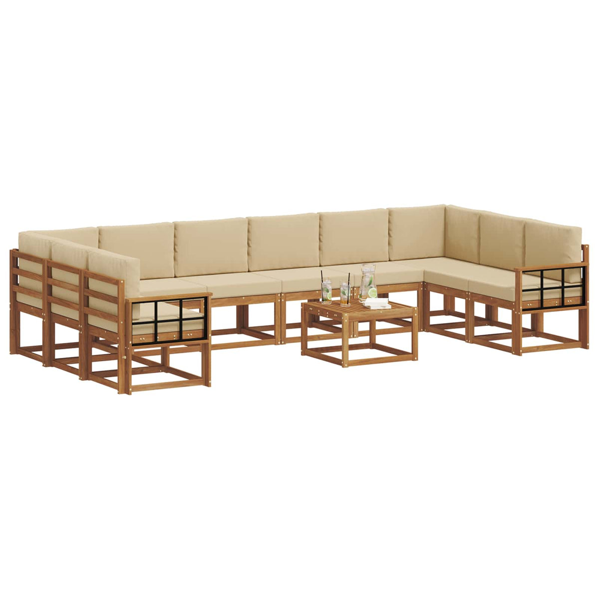 Set vanjskih sofa 11 kom. Prirodna i bež