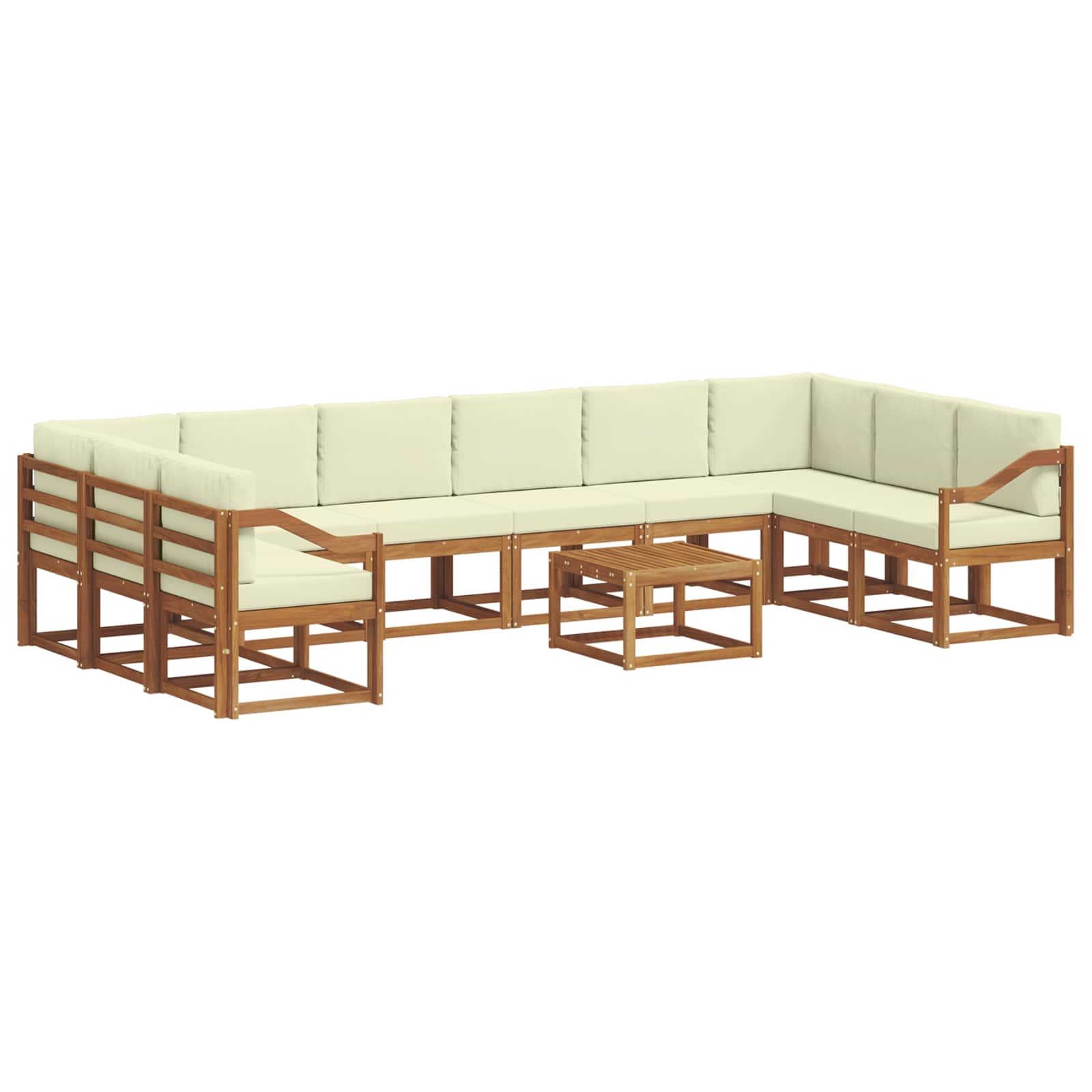 Set vanjskih sofa s jastukom 11 pcs Prirodna i krem