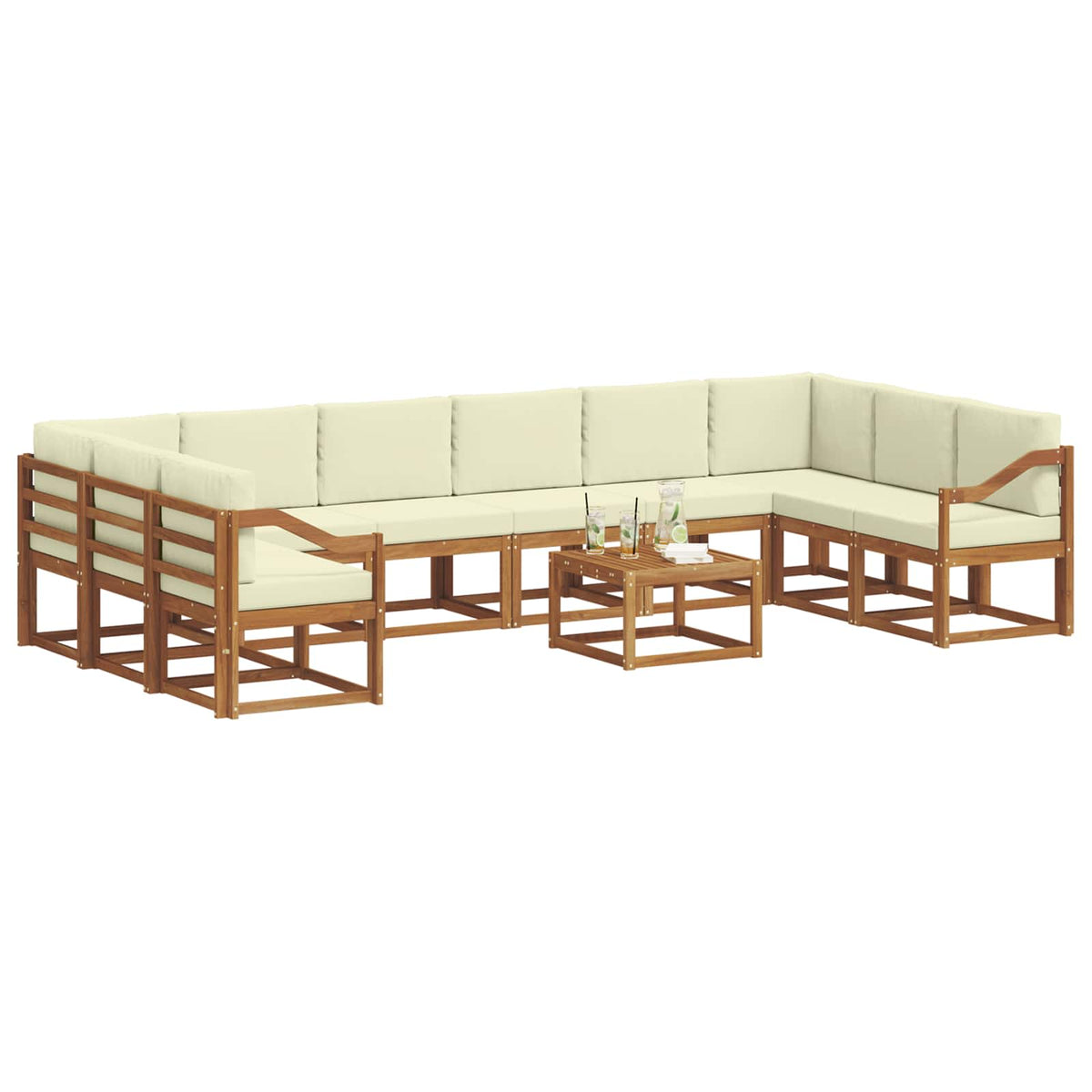 Set vanjskih sofa 11 kom. Prirodna i krem