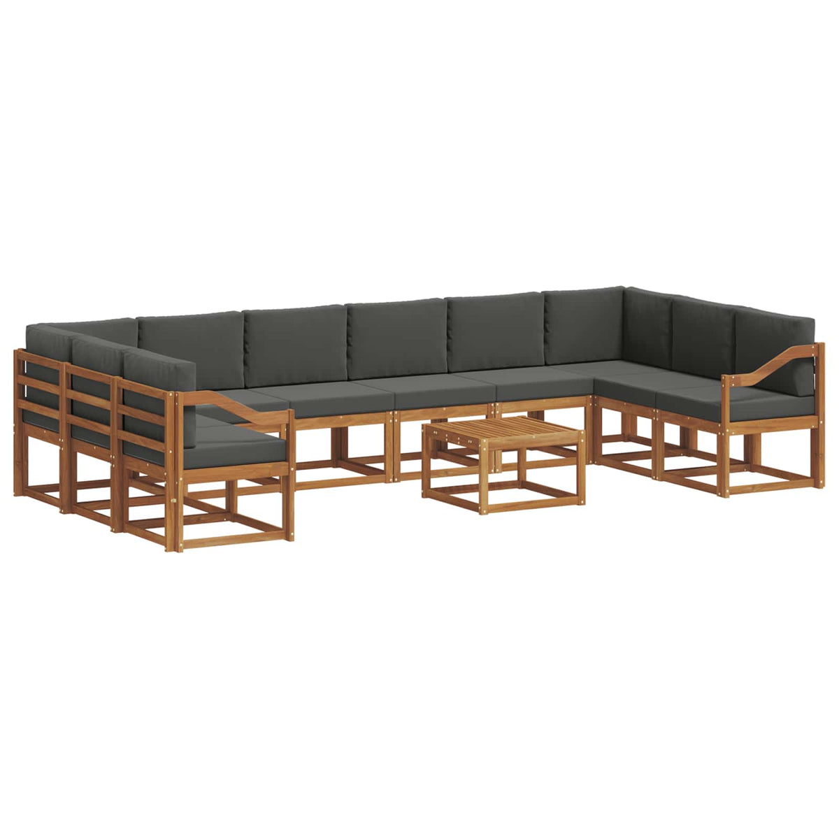Set vanjskih sofa 11 kom. Prirodna i antracit