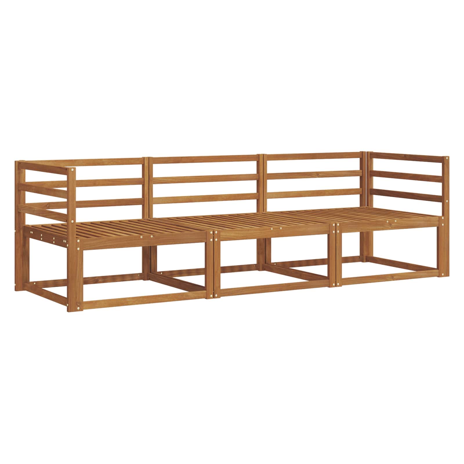 Set vanjskih sofa 3 pcs Prirodna Čvrsto drvo akacije