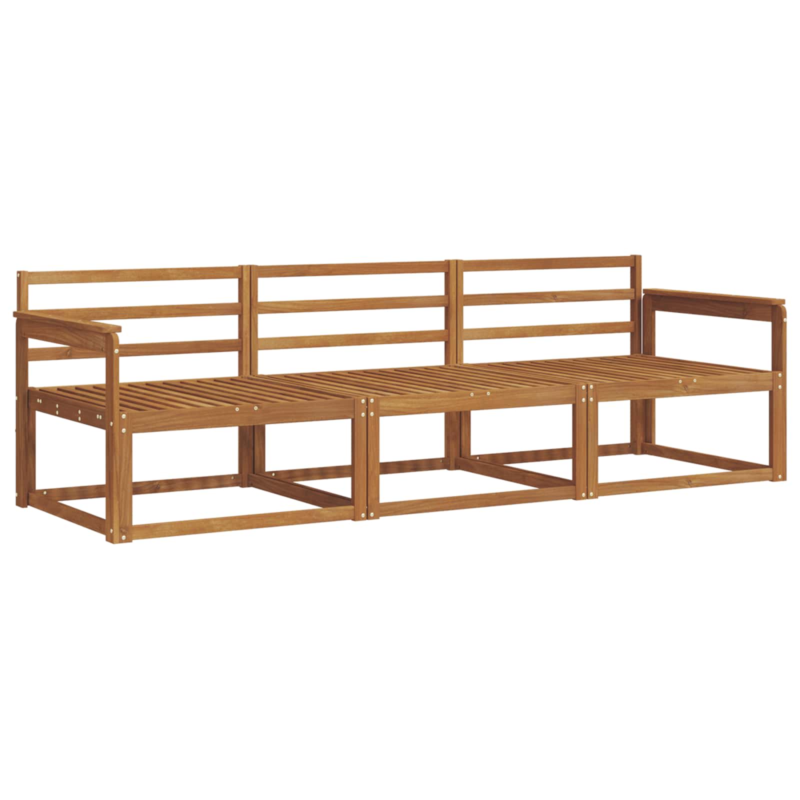 Set vanjskih sofa 3 pcs Prirodna Čvrsto drvo akacije