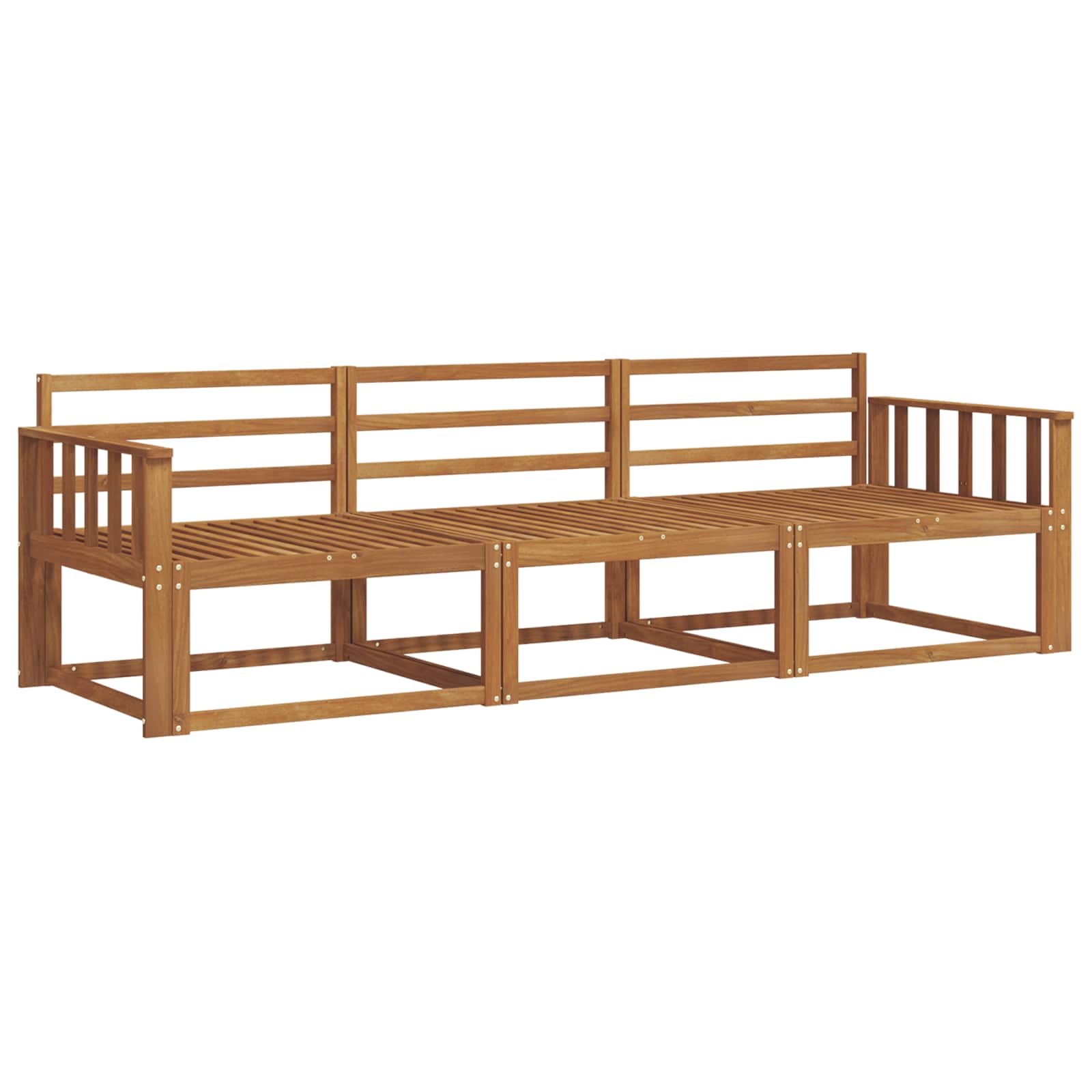 Set vanjskih sofa 3 pcs Prirodna Čvrsto drvo akacije