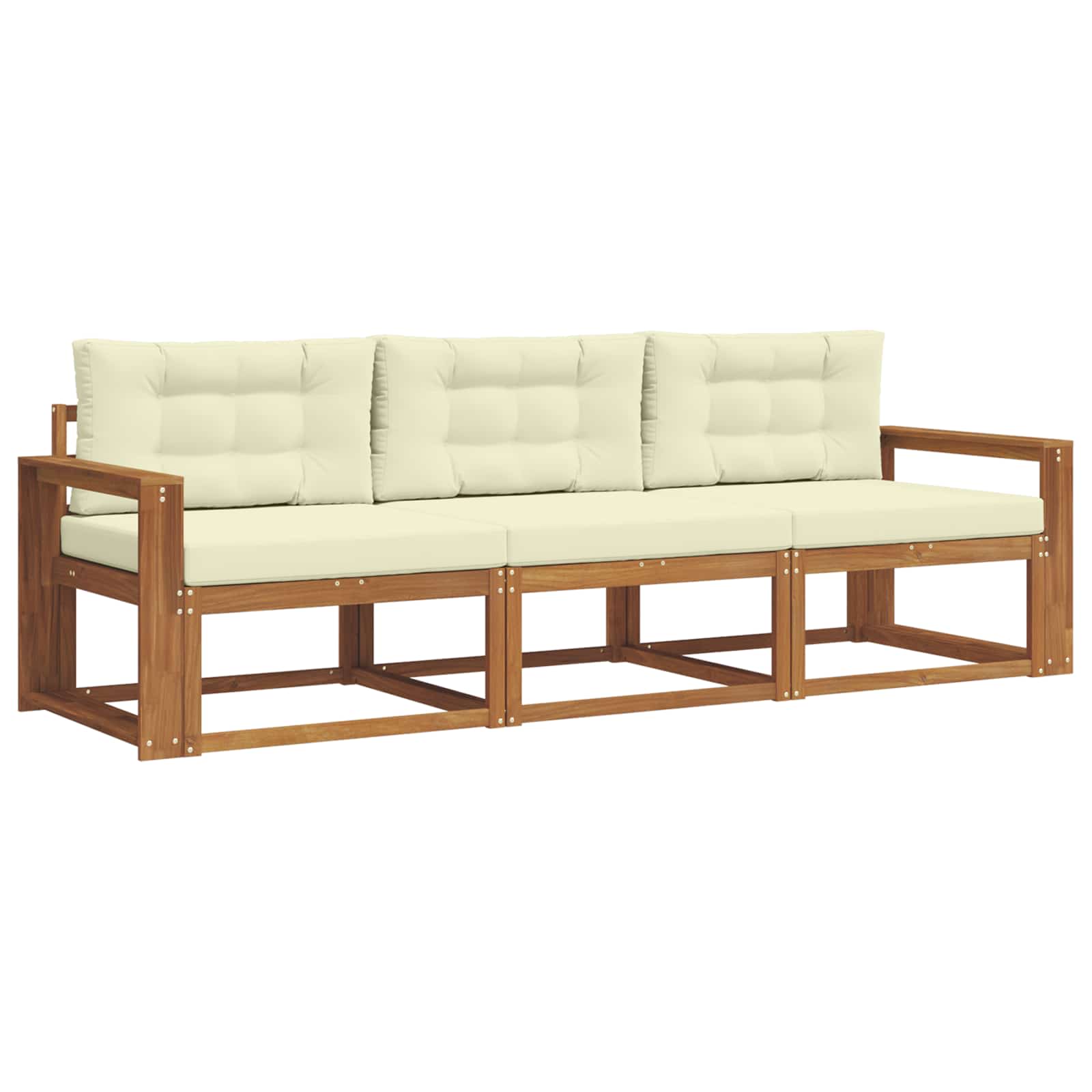 Set vanjskih sofa s jastukom 3 pcs Prirodna i krem