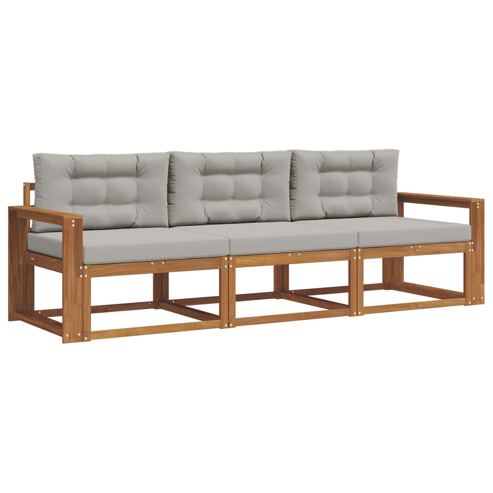 Set vanjskih sofa s jastukom 3 pcs Prirodna i svijetlo siva