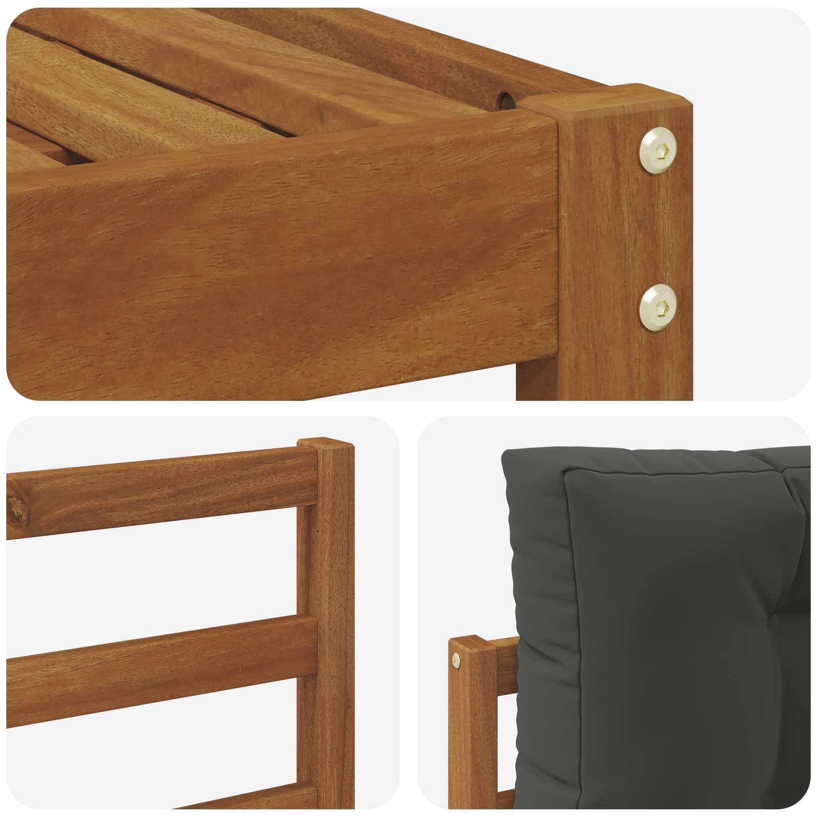 Set vanjskih sofa s jastukom 5 pcs Prirodna i antracit