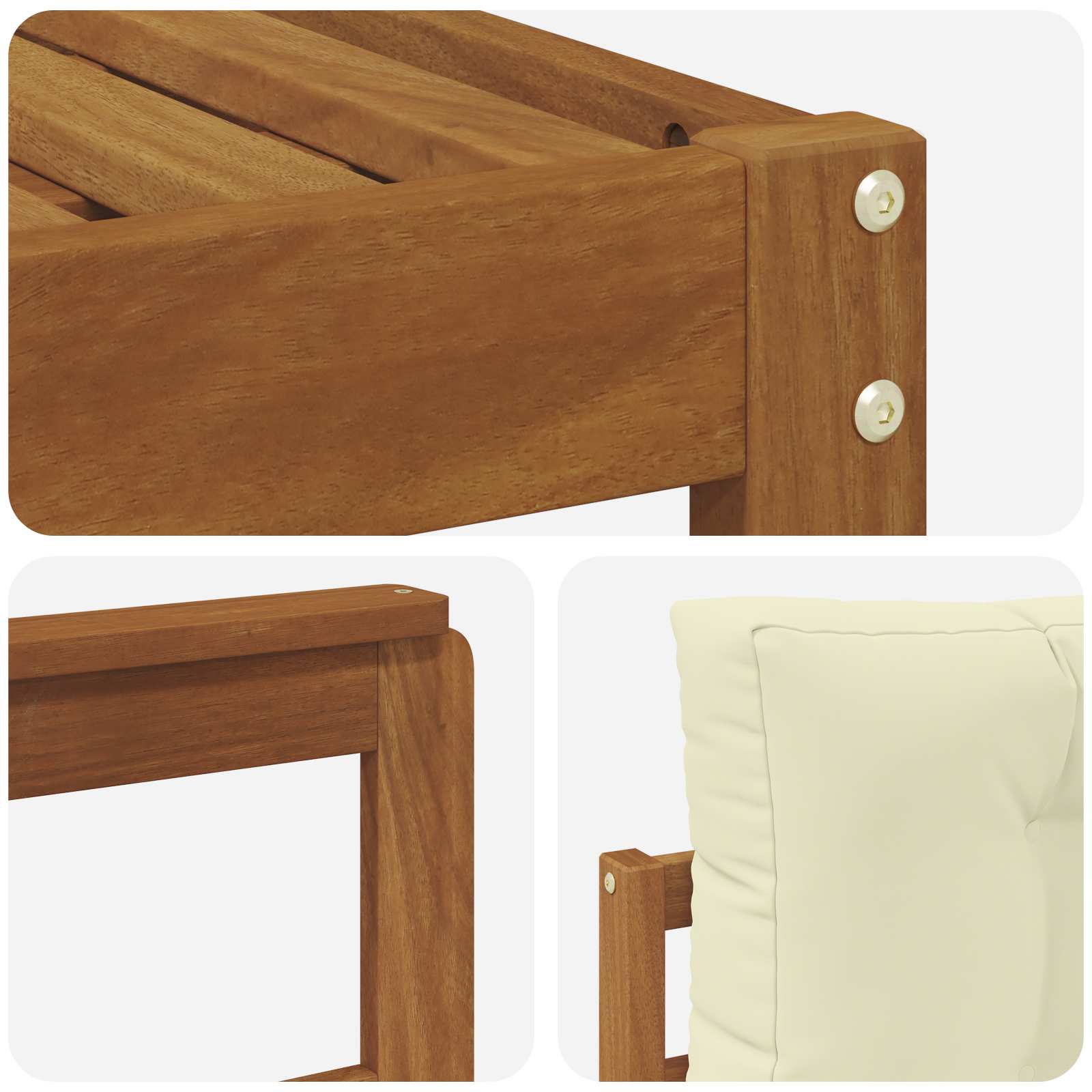 Set vanjskih sofa s jastukom 5 pcs Prirodna i krem