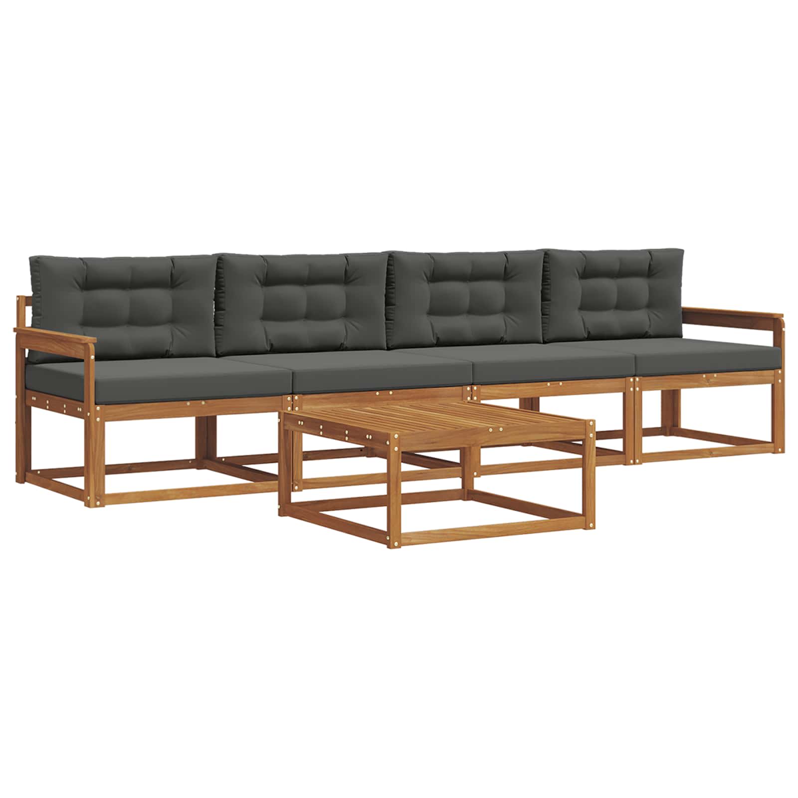 Set vanjskih sofa s jastukom 5 pcs Prirodna i antracit