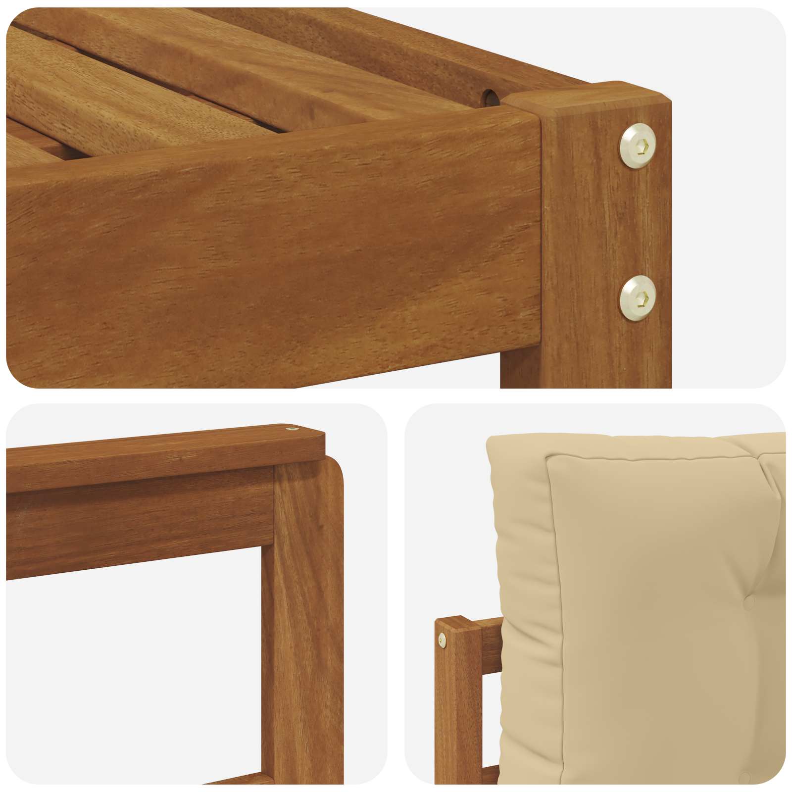 Set vanjskih sofa s jastukom 5 pcs Prirodna i bež