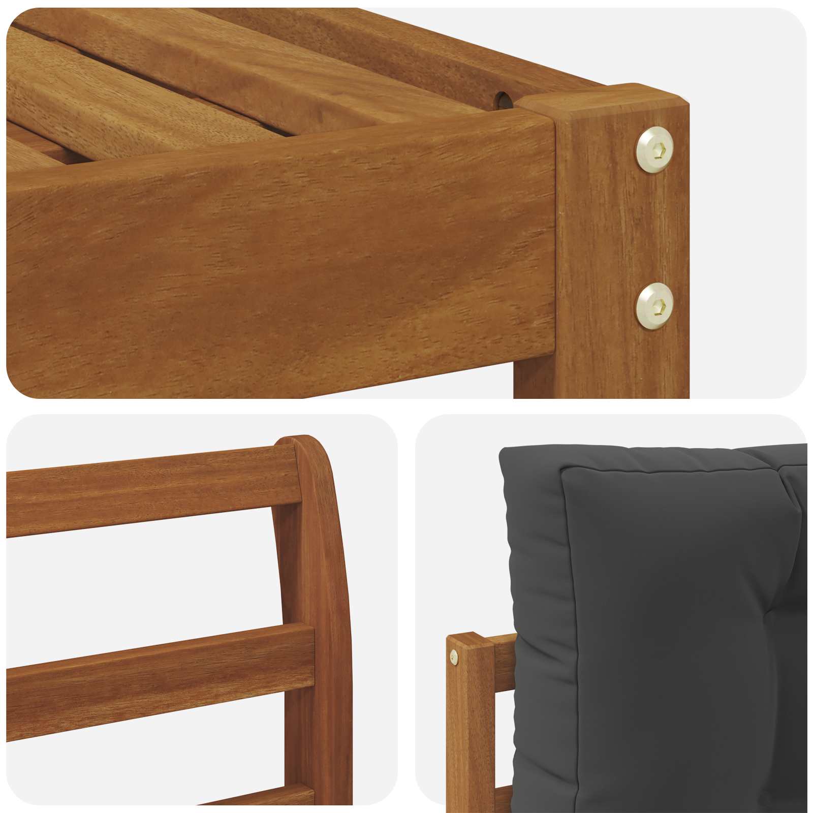Set vanjskih sofa s jastukom 5 pcs Prirodna i antracit