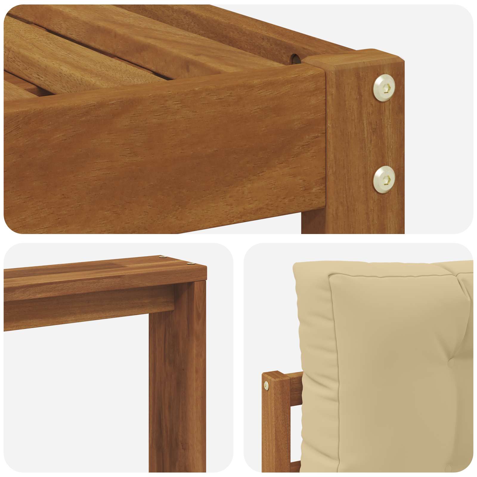 Set vanjskih sofa s jastukom 5 pcs Prirodna i bež