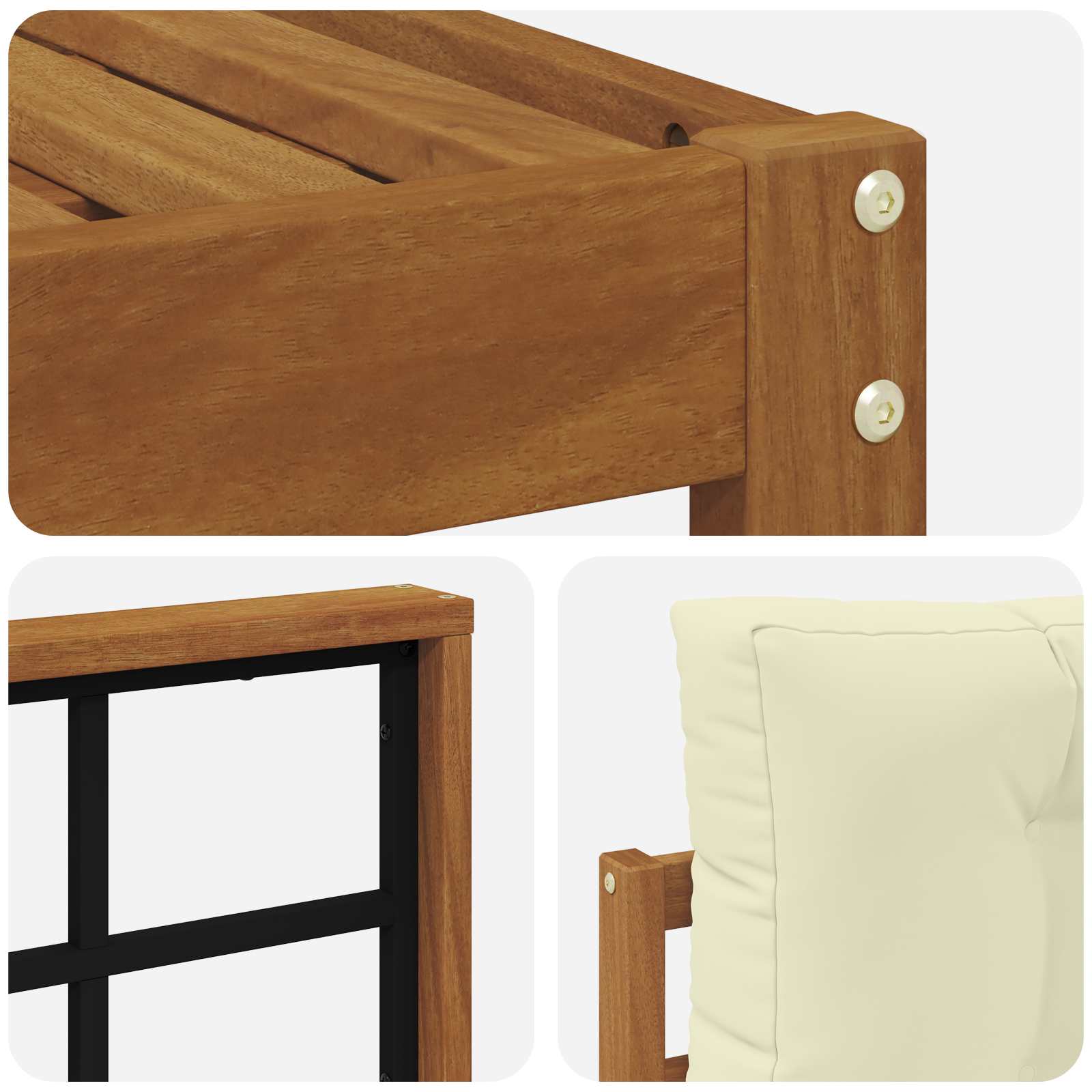 Set vanjskih sofa s jastukom 5 pcs Prirodna i krem