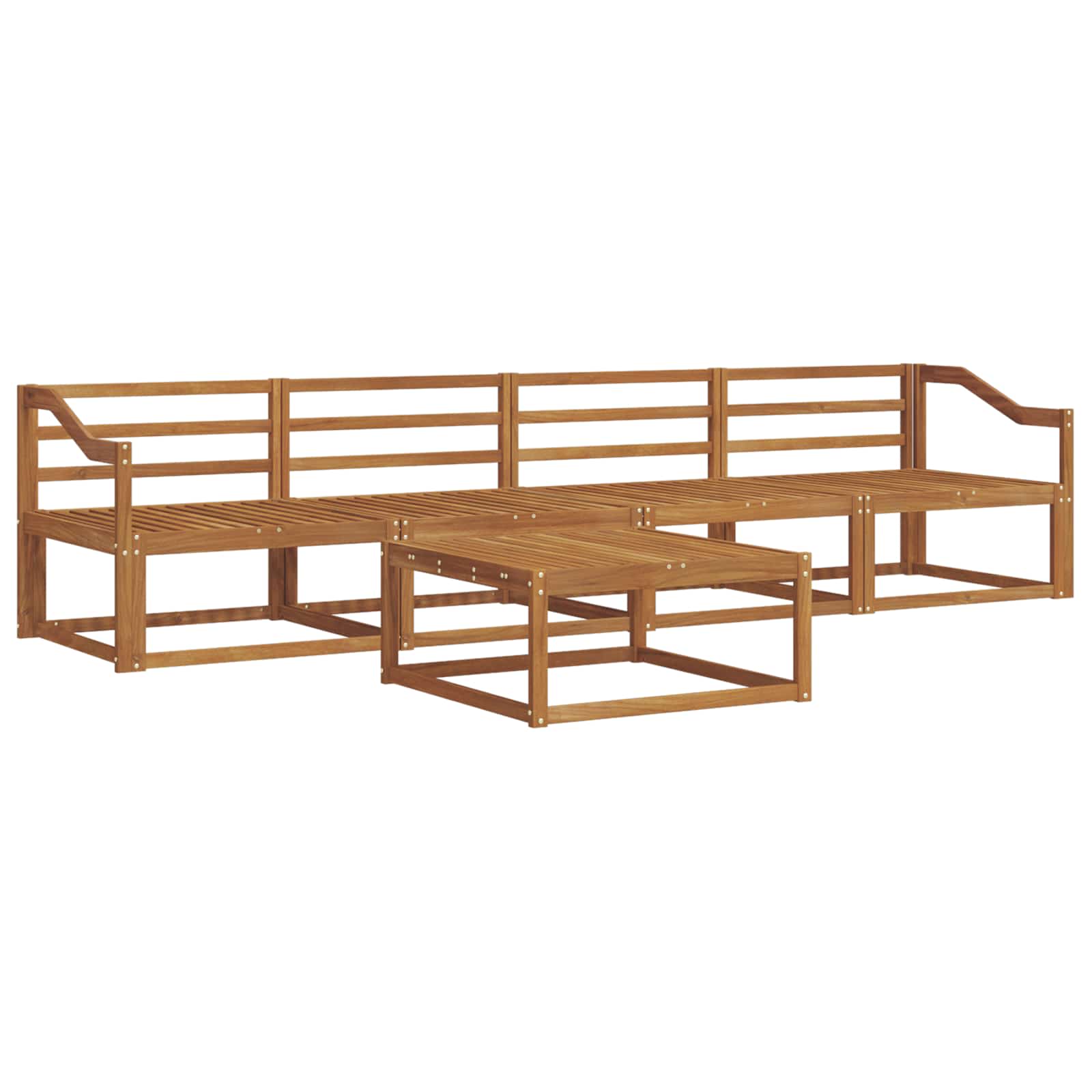 Set vanjskih sofa 5 pcs Prirodna Čvrsto drvo akacije