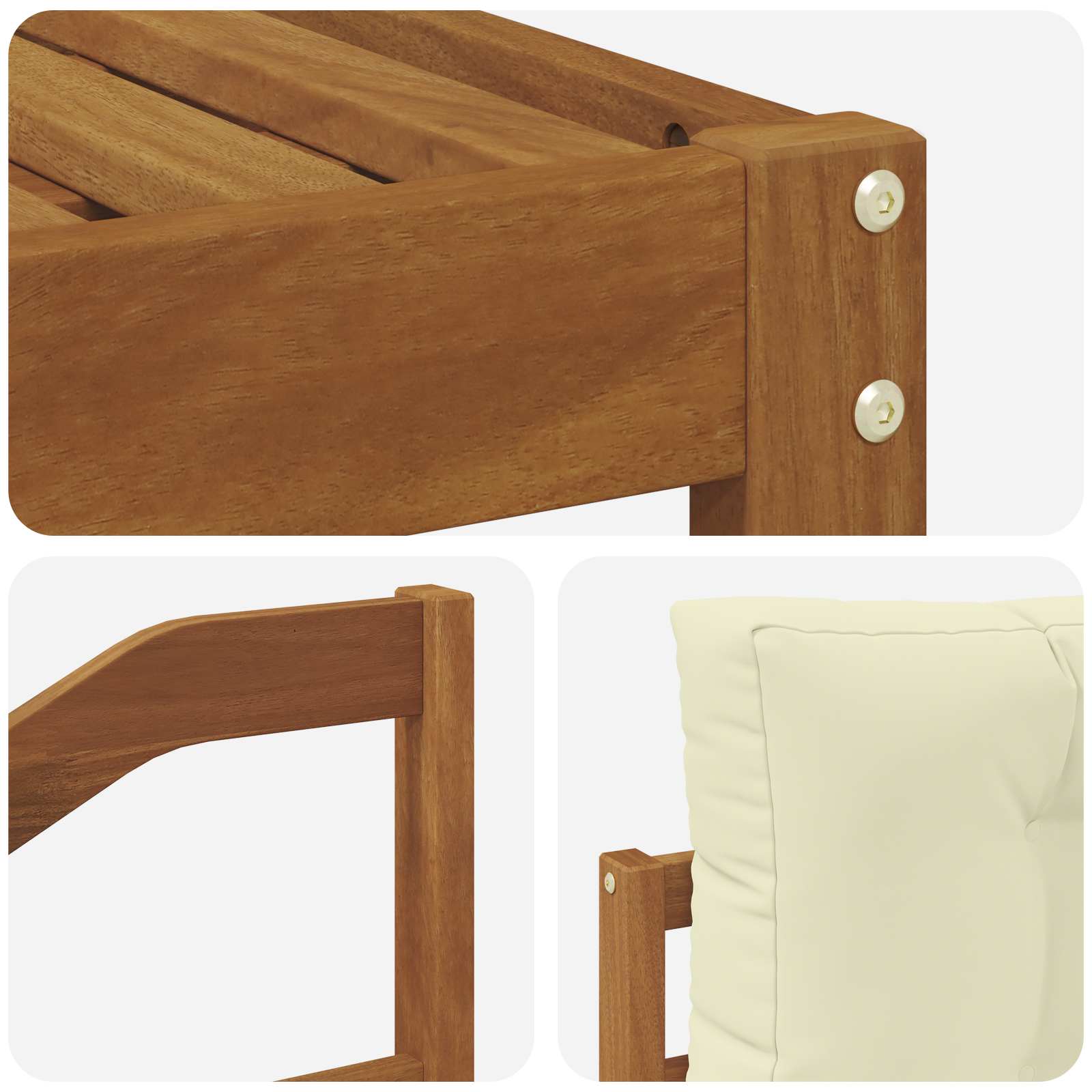 Set vanjskih sofa s jastukom 5 pcs Prirodna i krem