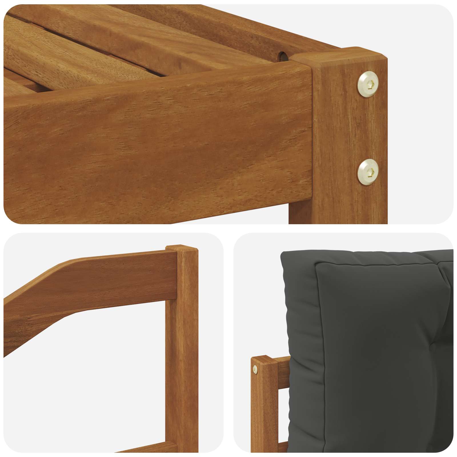 Set vanjskih sofa s jastukom 5 pcs Prirodna i antracit
