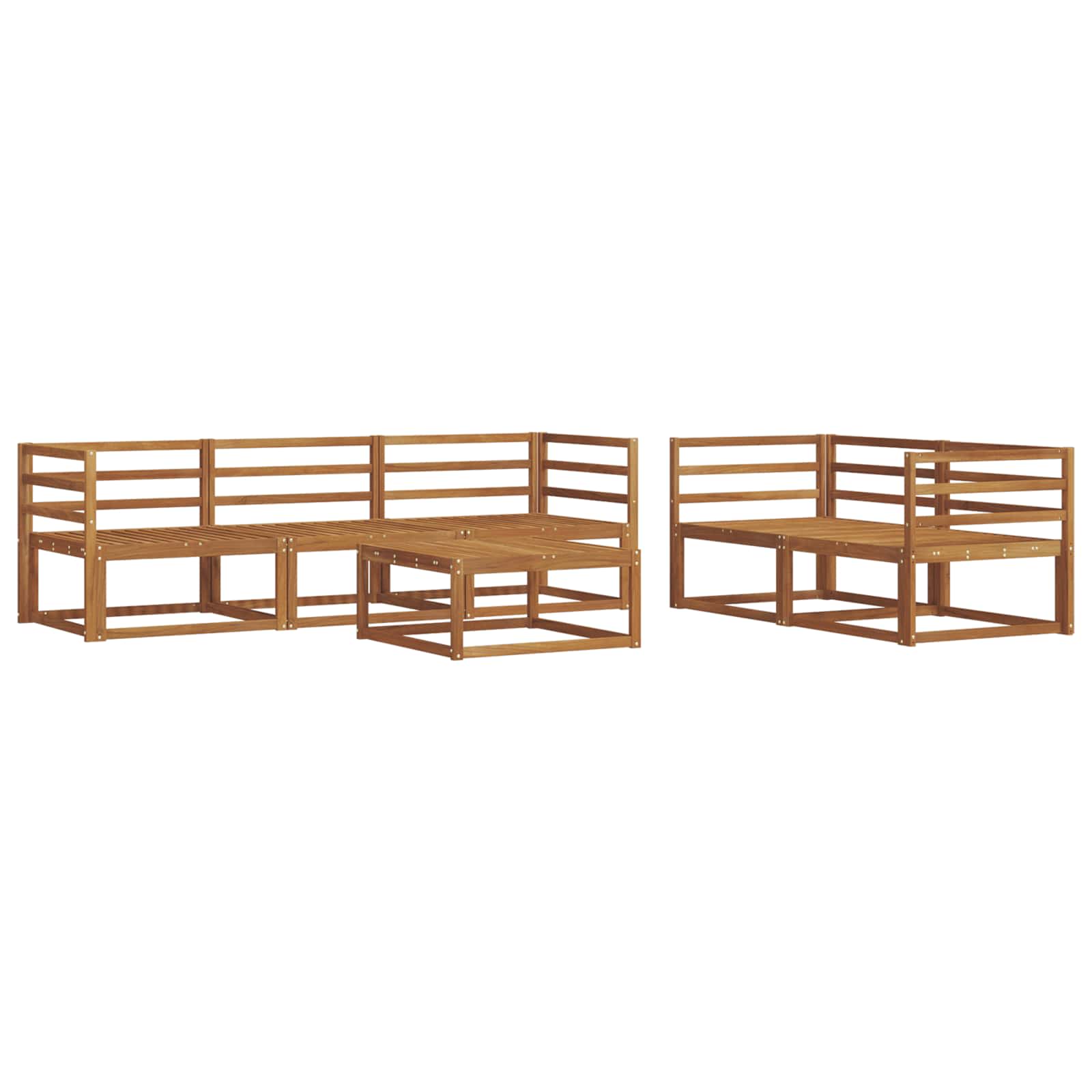 Set vanjskih sofa 6 pcs Prirodna Čvrsto drvo akacije