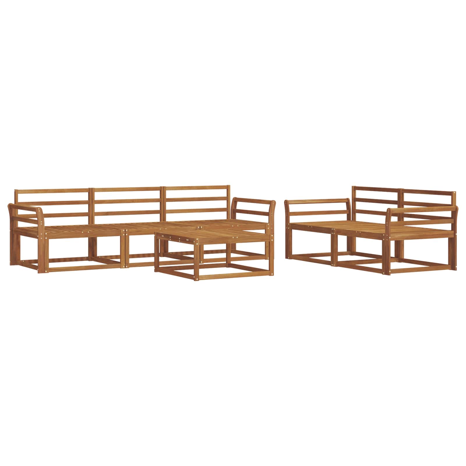 Set vanjskih sofa 6 pcs Prirodna Čvrsto drvo akacije