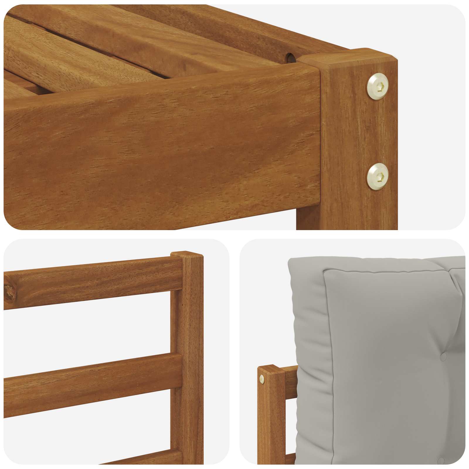 Set vanjskih sofa 7 pcs Prirodna i svijetlo siva