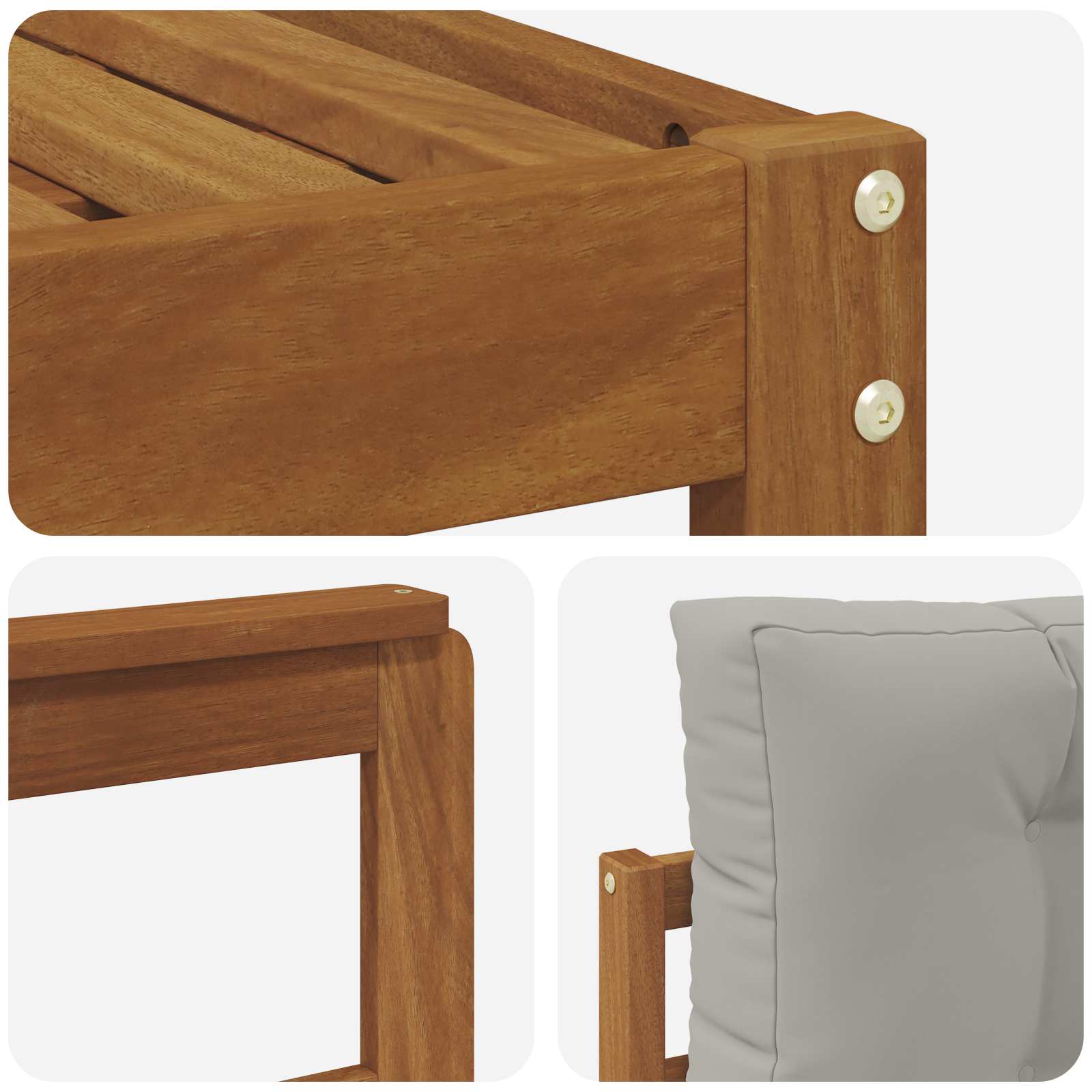 Set vanjskih sofa 7 pcs Prirodna i svijetlo siva