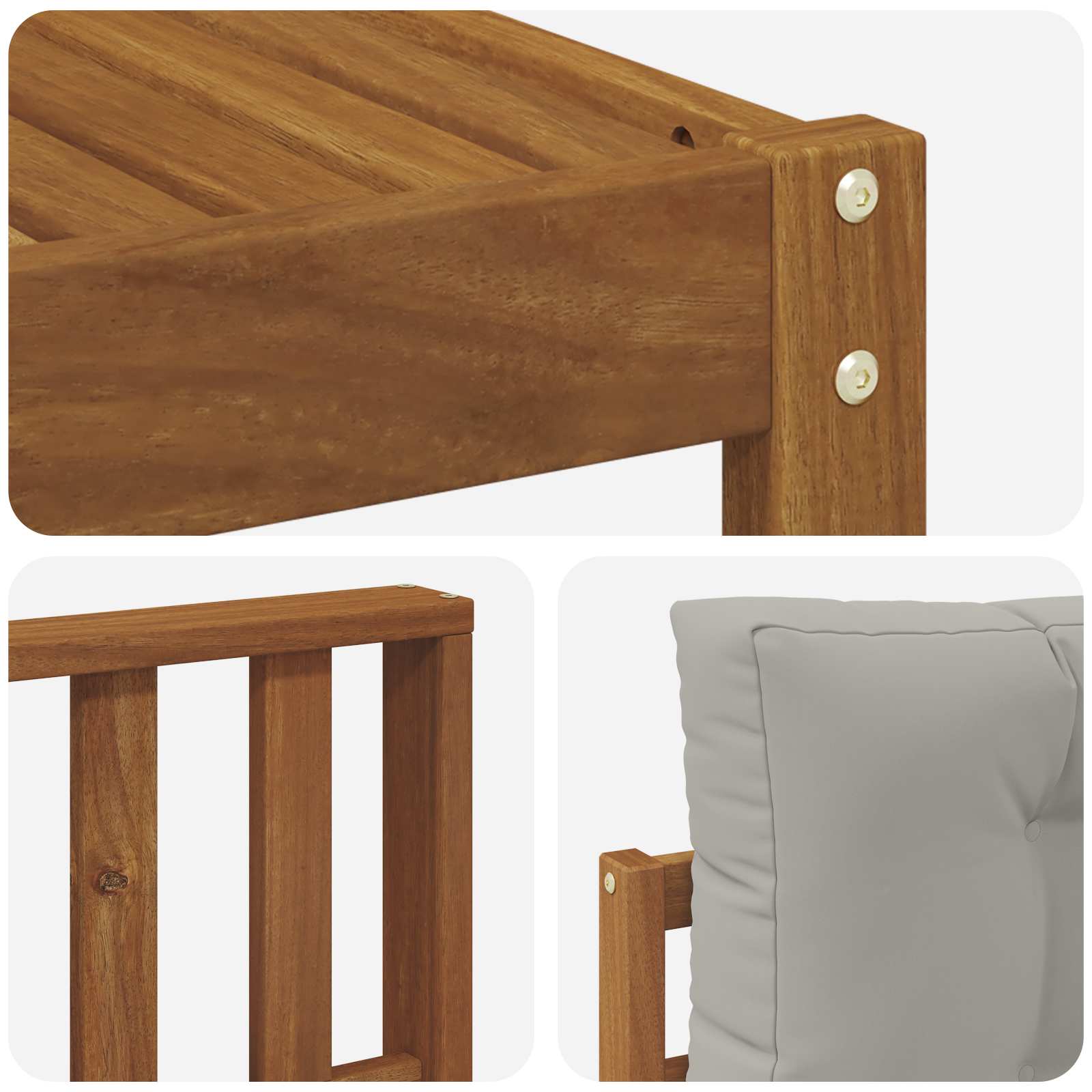 Set vanjskih sofa 7 pcs Prirodna i svijetlo siva