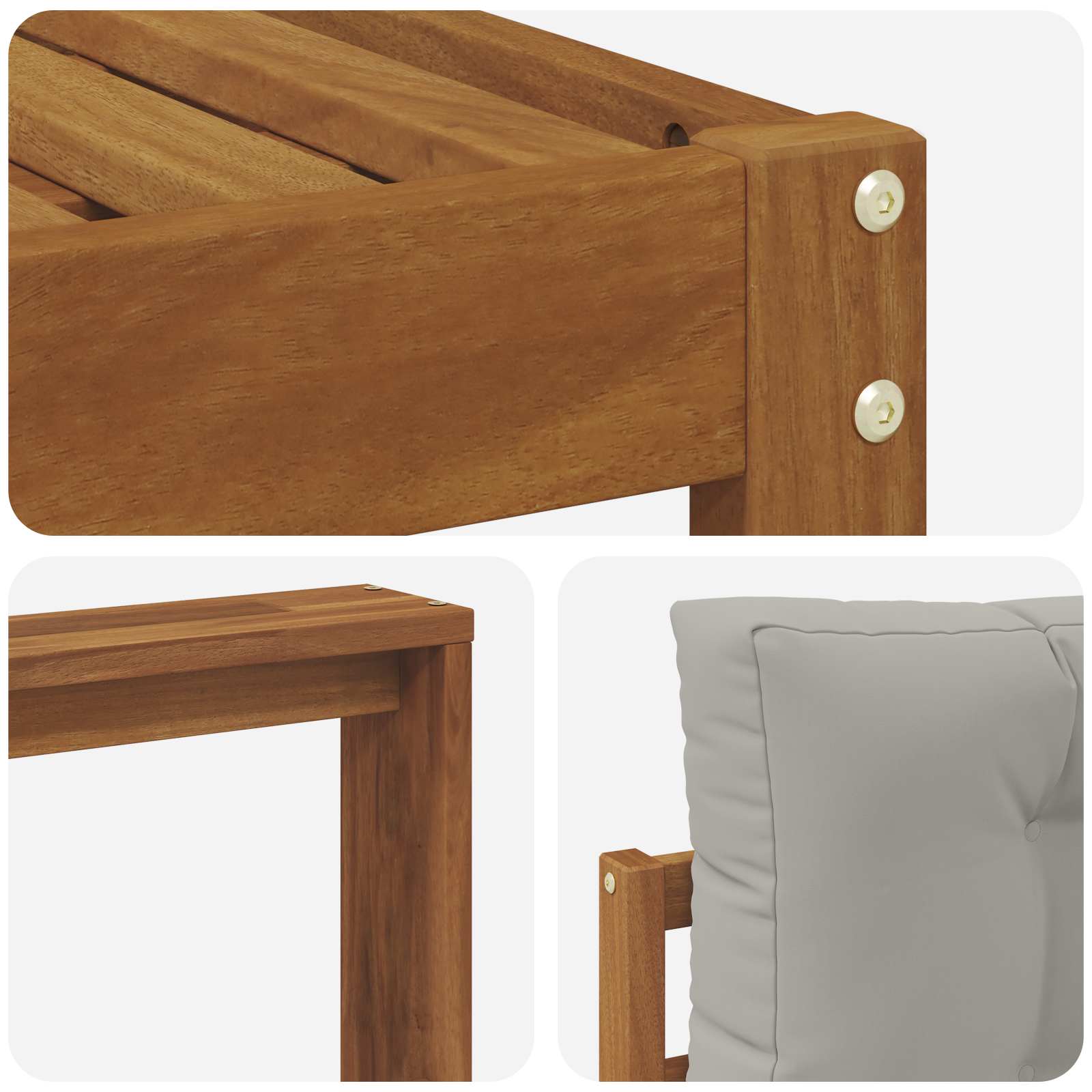 Set vanjskih sofa 7 pcs Prirodna i svijetlo siva