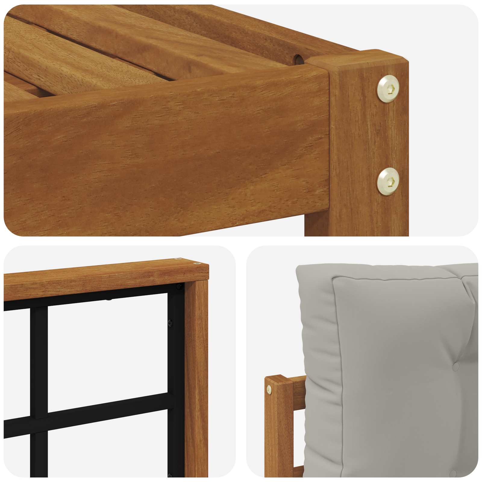 Set vanjskih sofa 7 pcs Prirodna i svijetlo siva