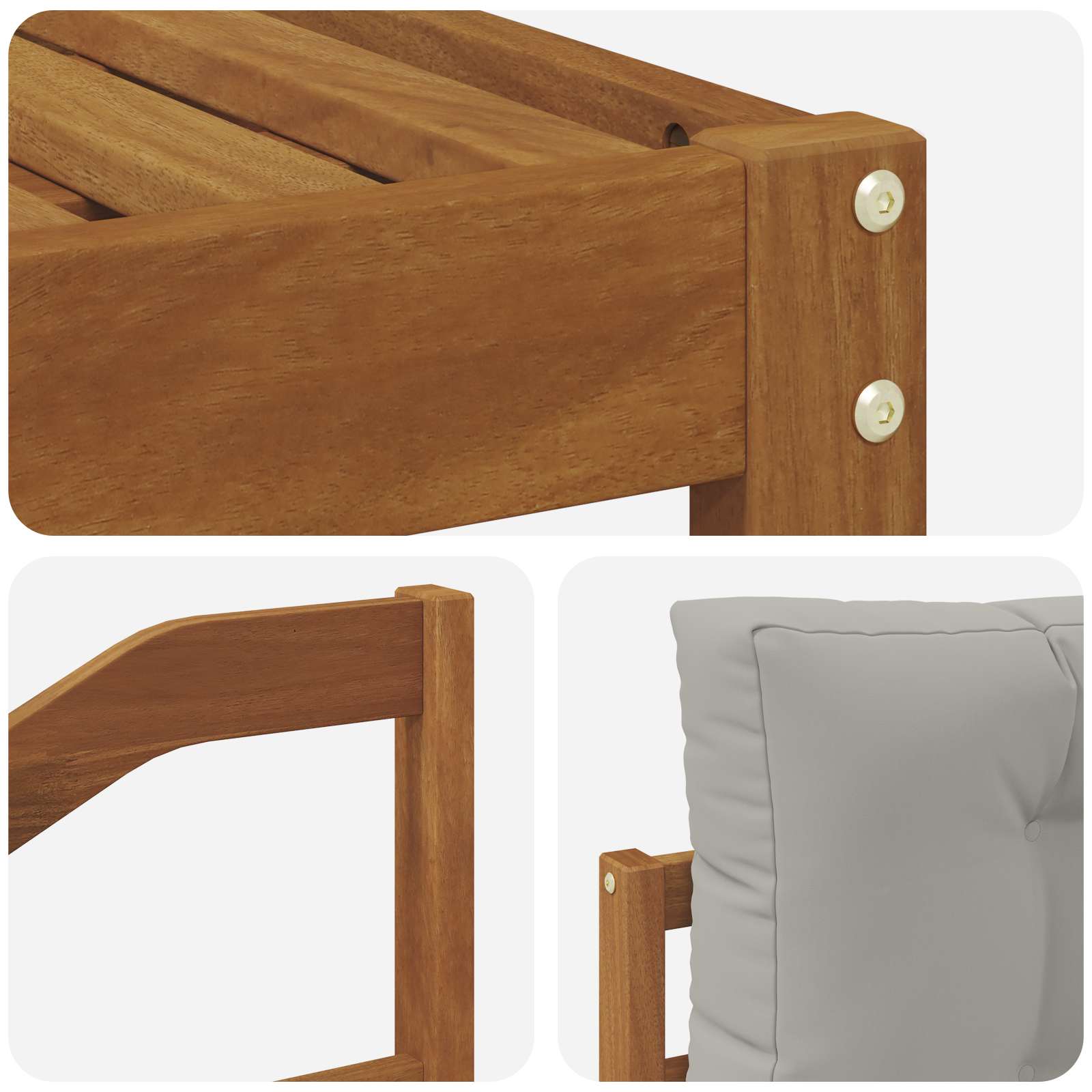 Set vanjskih sofa 7 pcs Prirodna i svijetlo siva
